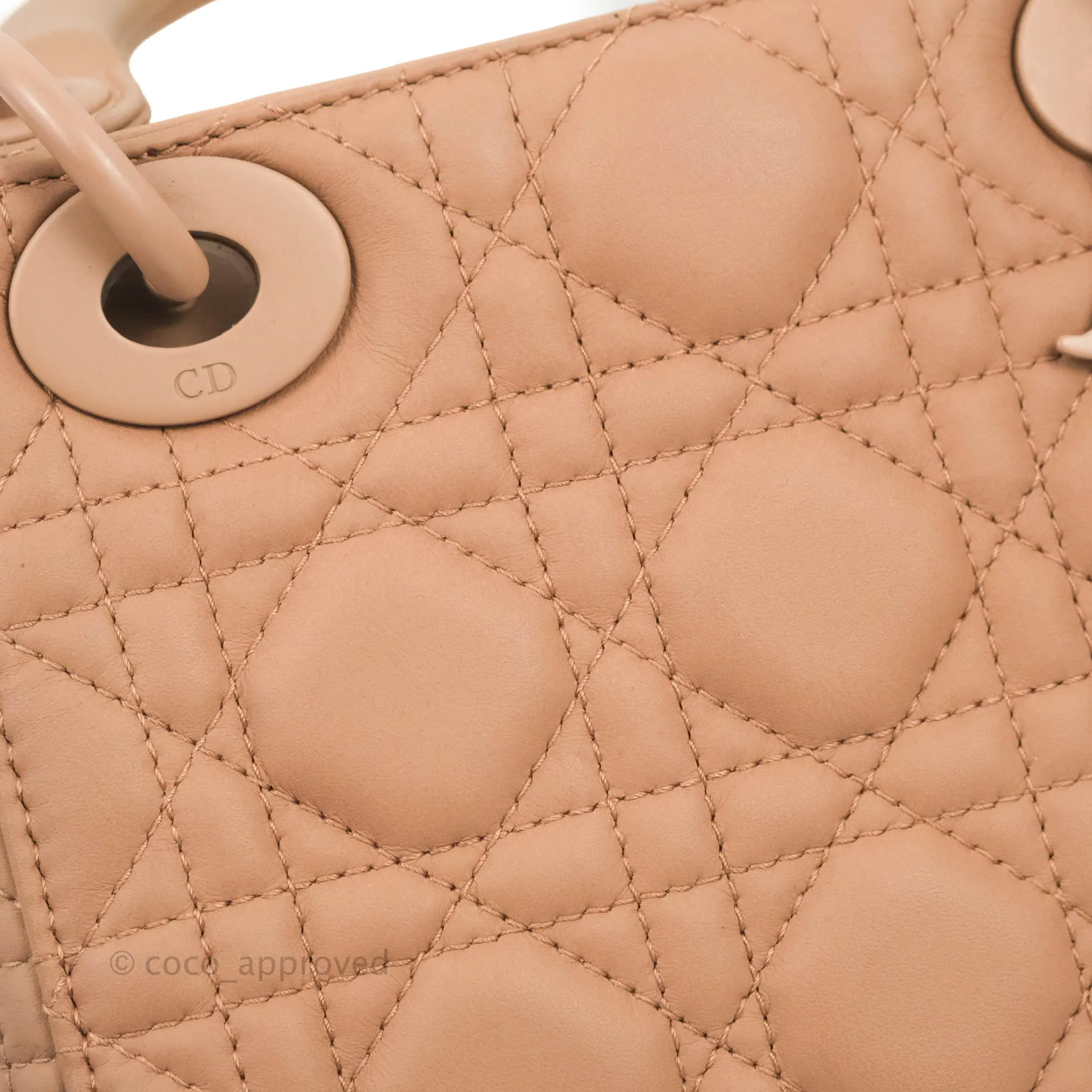 Christian Dior Mini Lady Dior Blush Ultramatte Cannage Calfskin