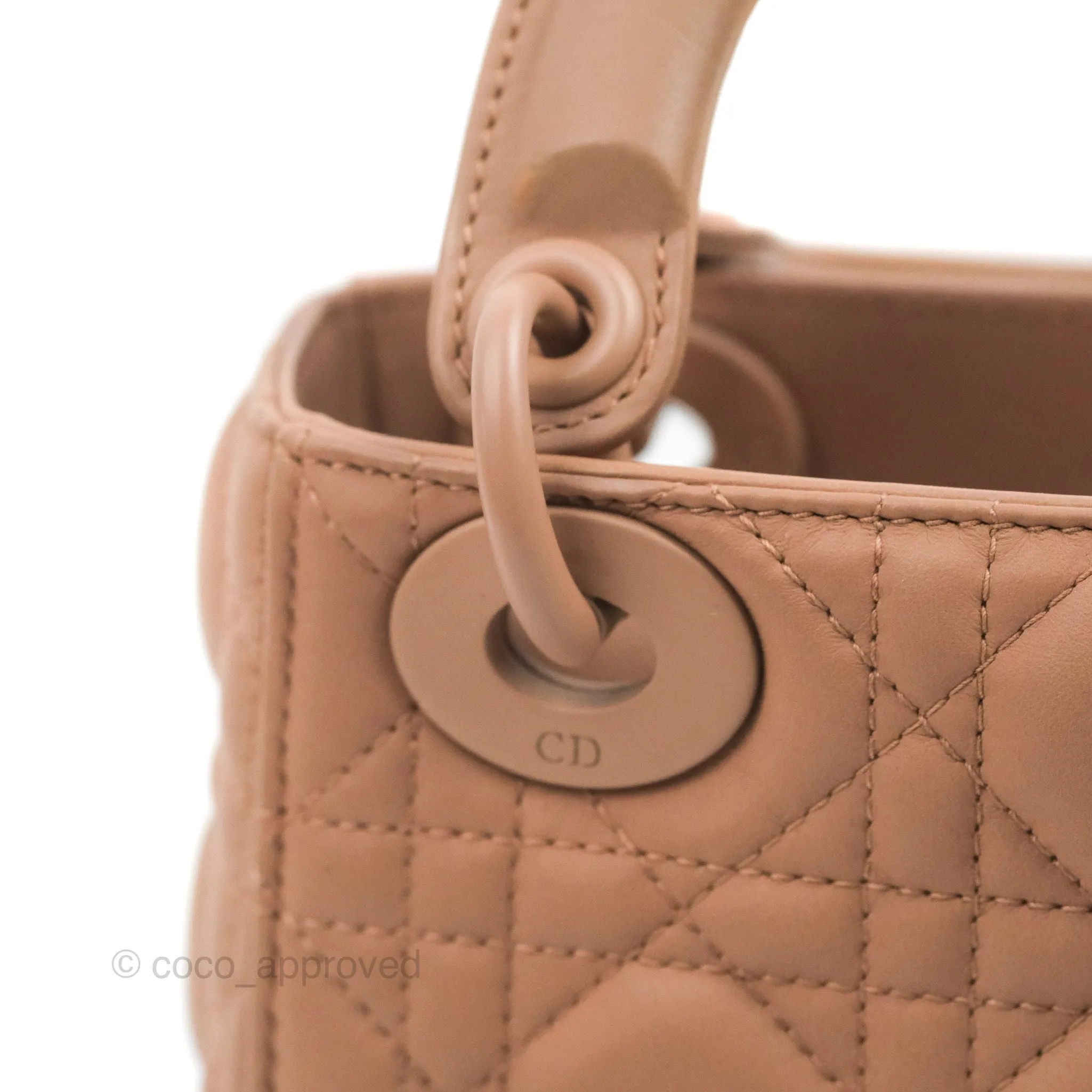 Christian Dior Mini Lady Dior Blush Ultramatte Cannage Calfskin