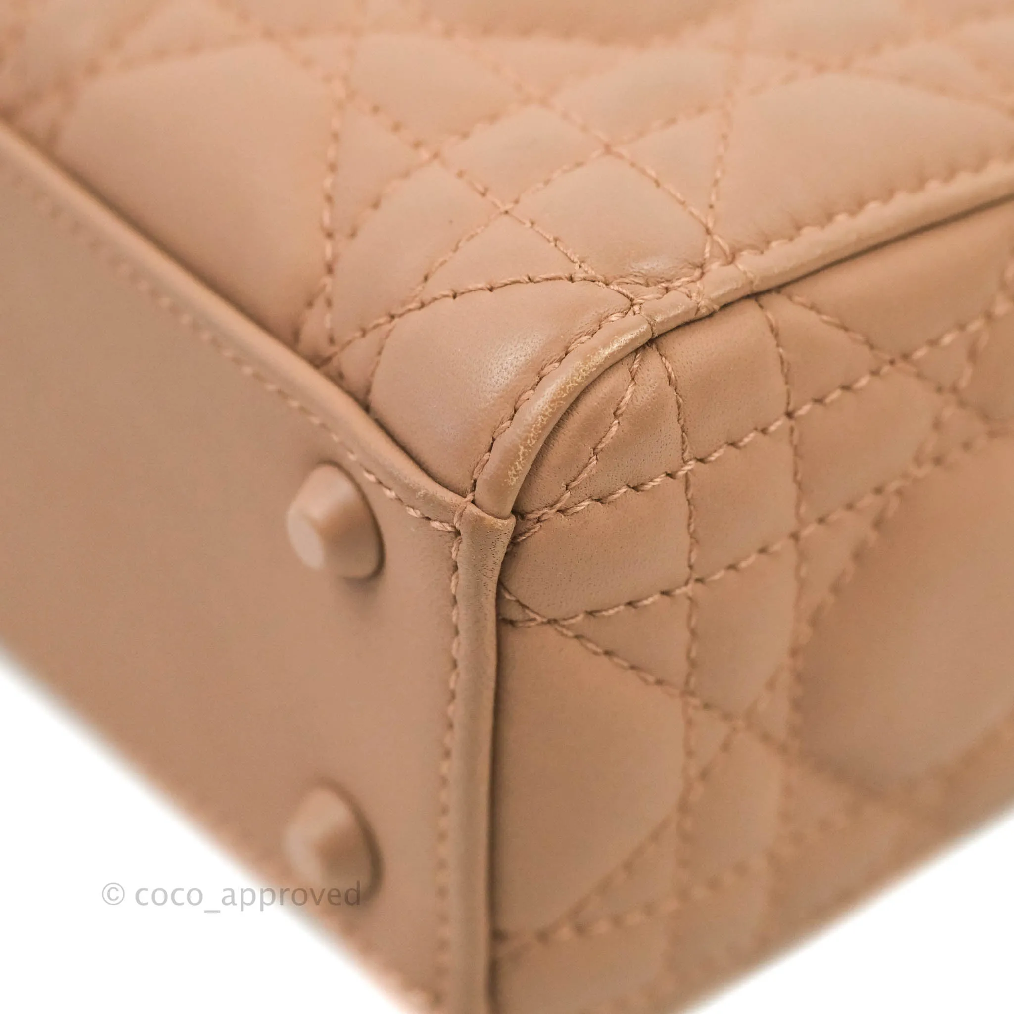 Christian Dior Mini Lady Dior Blush Ultramatte Cannage Calfskin