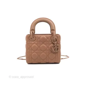 Christian Dior Mini Lady Dior Blush Ultramatte Cannage Calfskin