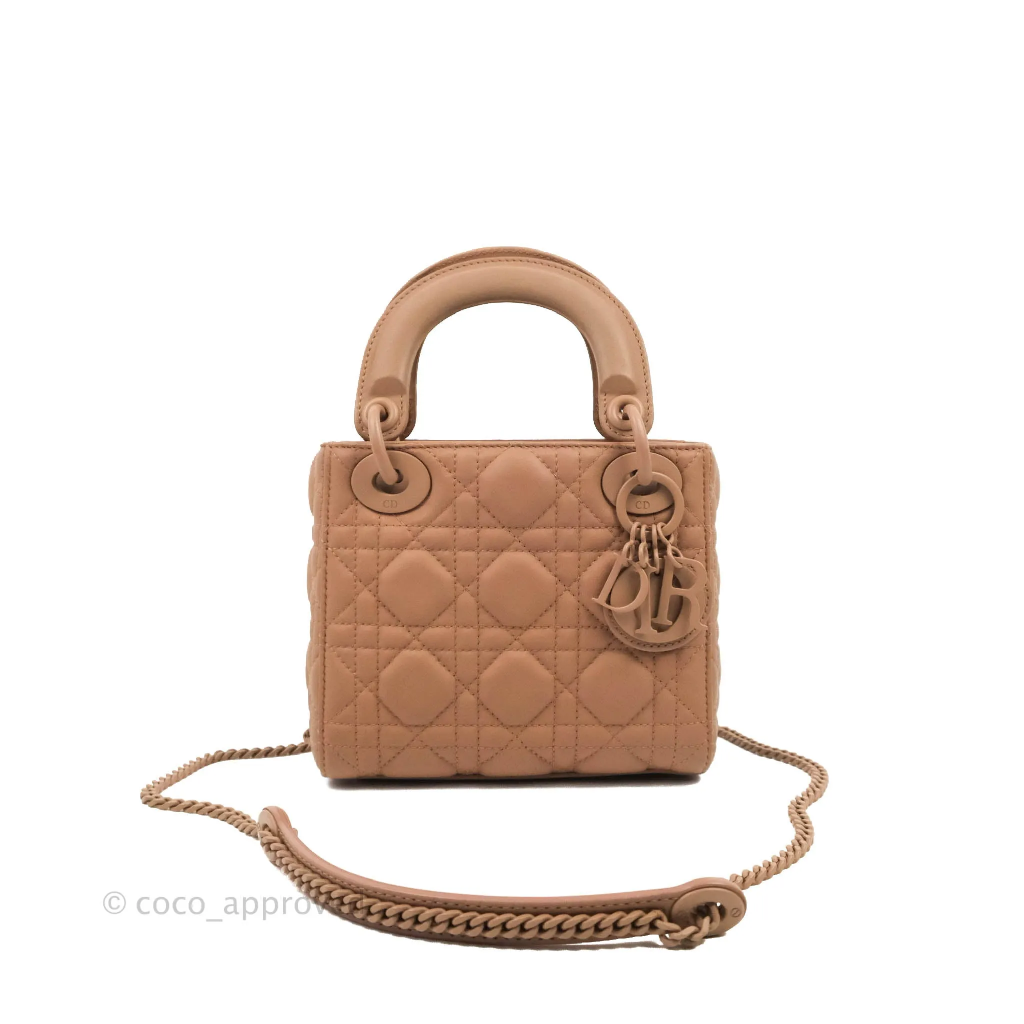 Christian Dior Mini Lady Dior Blush Ultramatte Cannage Calfskin