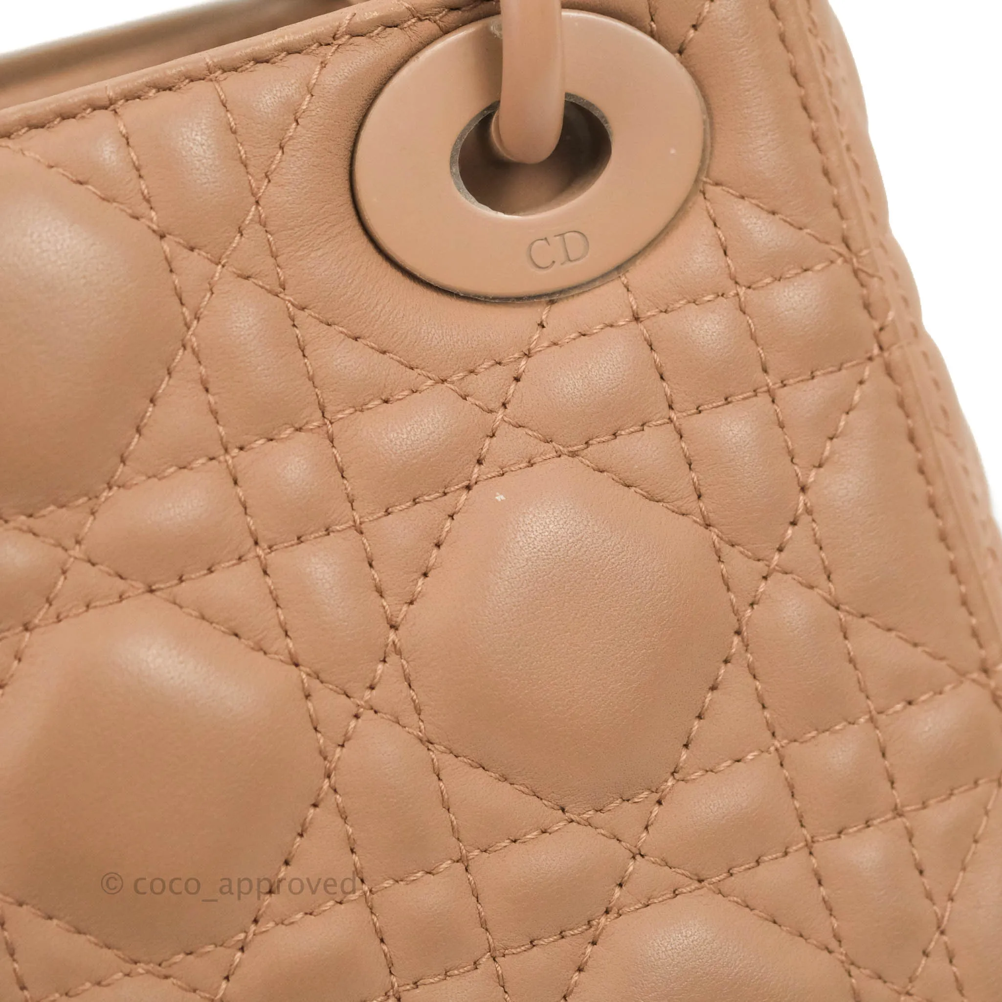 Christian Dior Mini Lady Dior Blush Ultramatte Cannage Calfskin