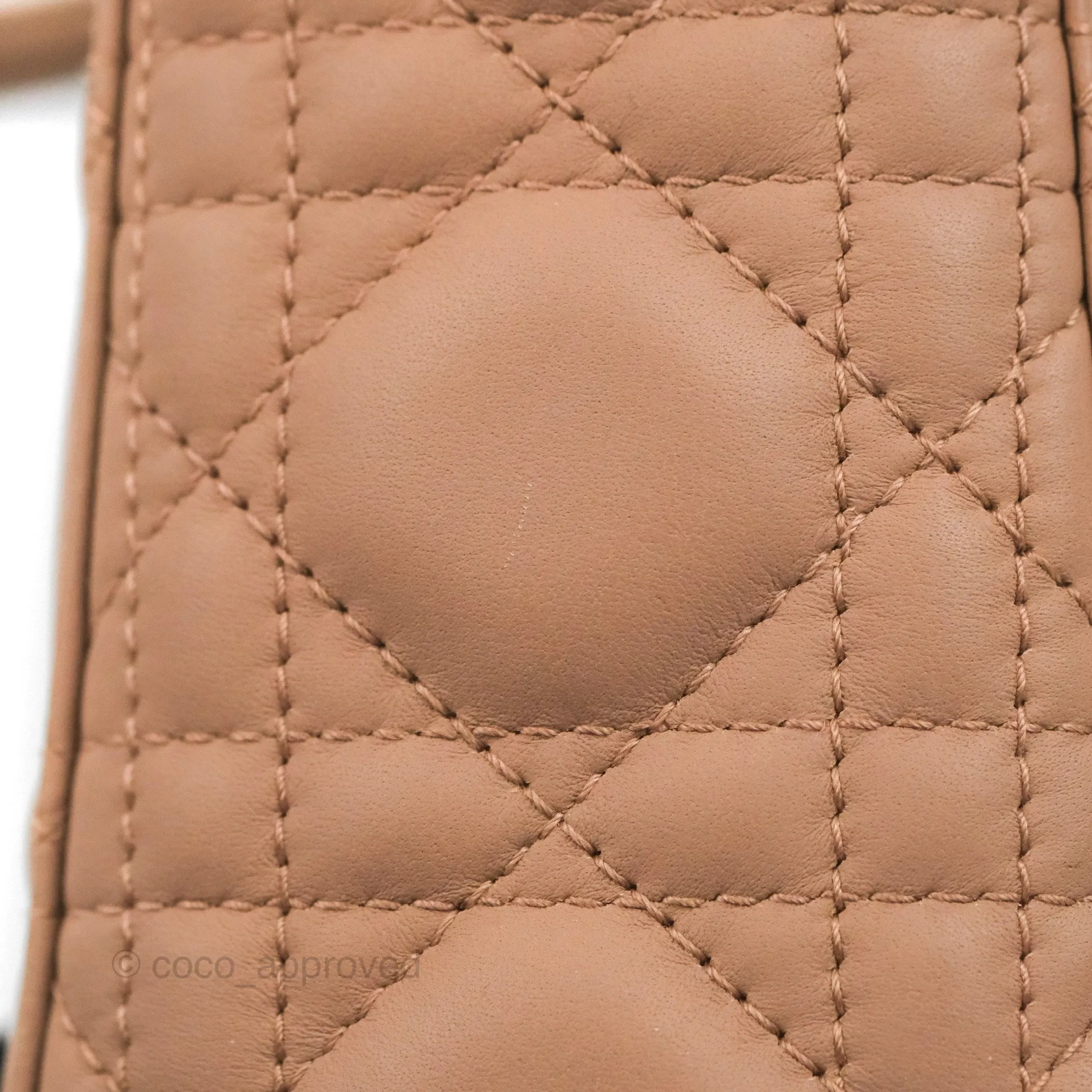 Christian Dior Mini Lady Dior Blush Ultramatte Cannage Calfskin