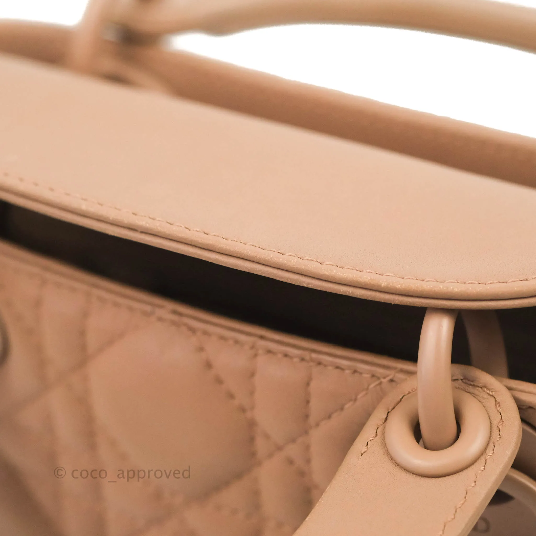 Christian Dior Mini Lady Dior Blush Ultramatte Cannage Calfskin