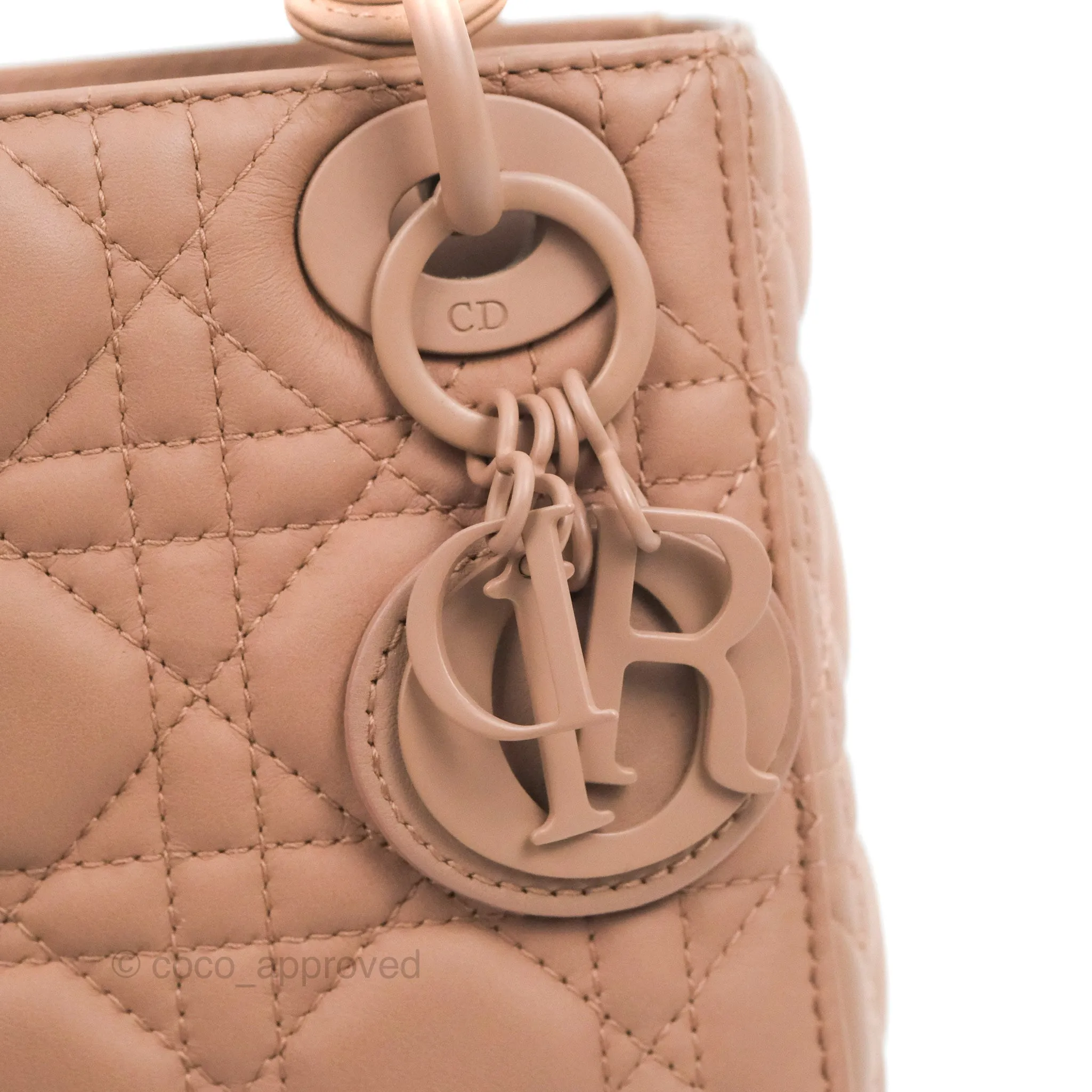 Christian Dior Mini Lady Dior Blush Ultramatte Cannage Calfskin