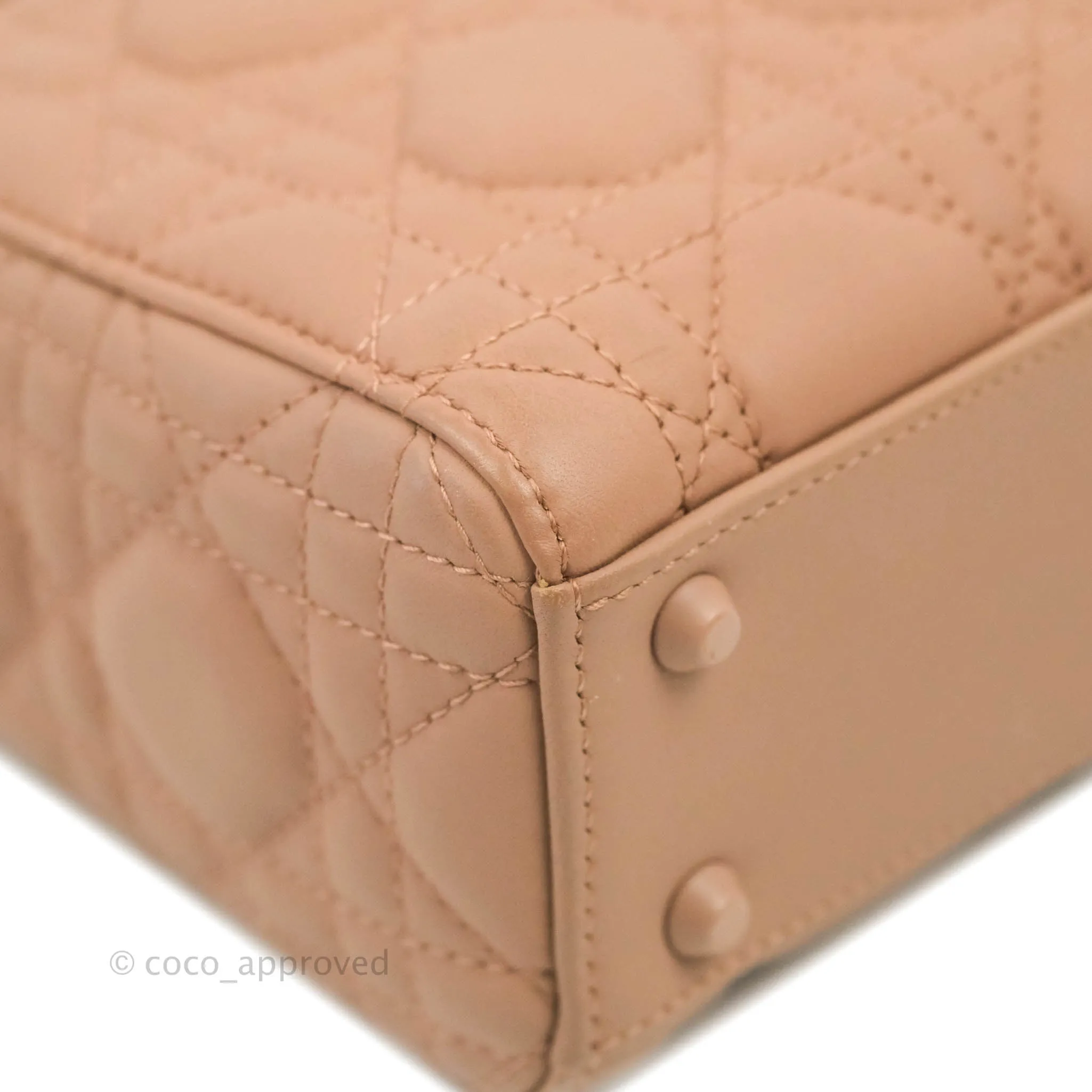 Christian Dior Mini Lady Dior Blush Ultramatte Cannage Calfskin