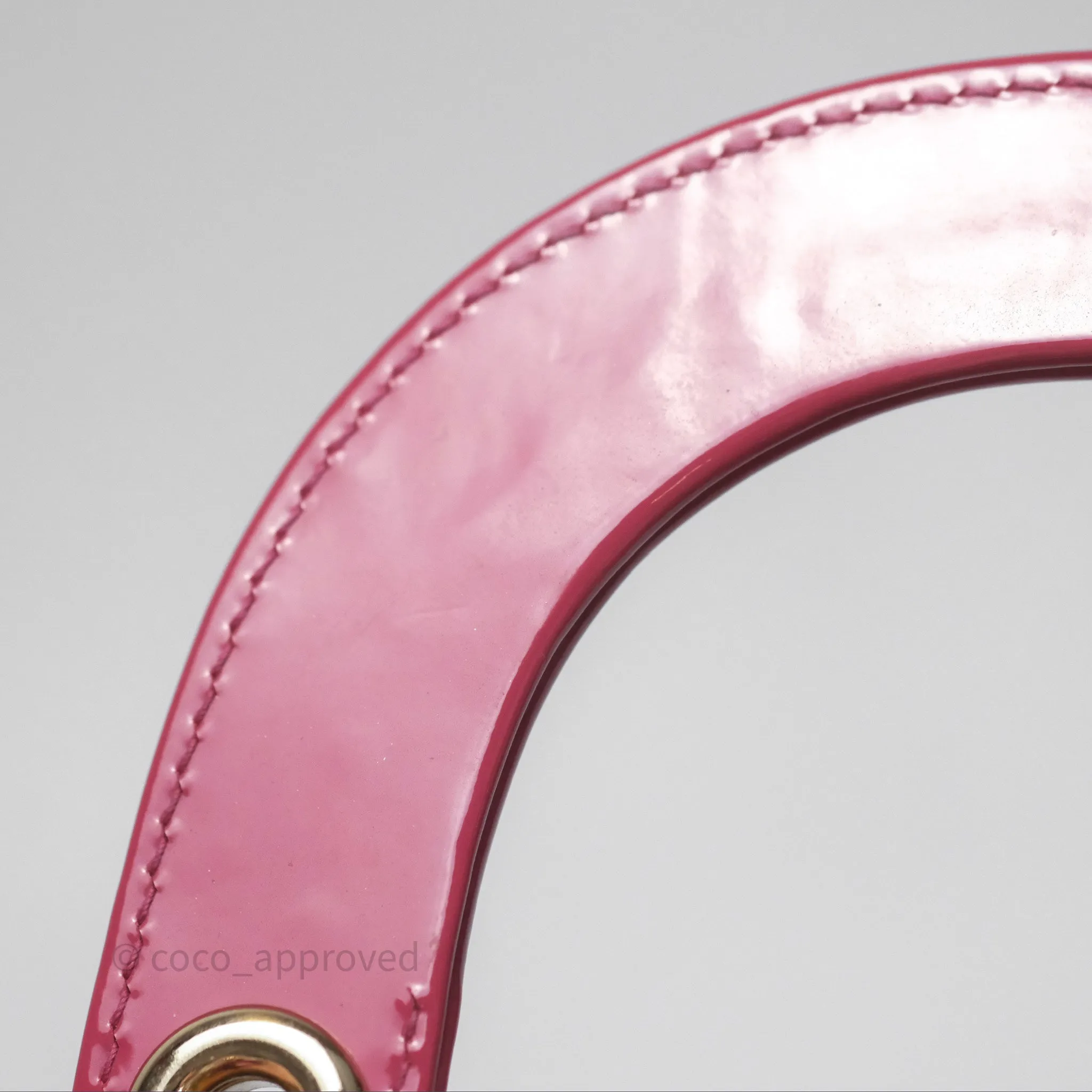 Christian Dior Mini Lady Dior Dusty Pink Patent Cannage Calfskin Gold Hardware