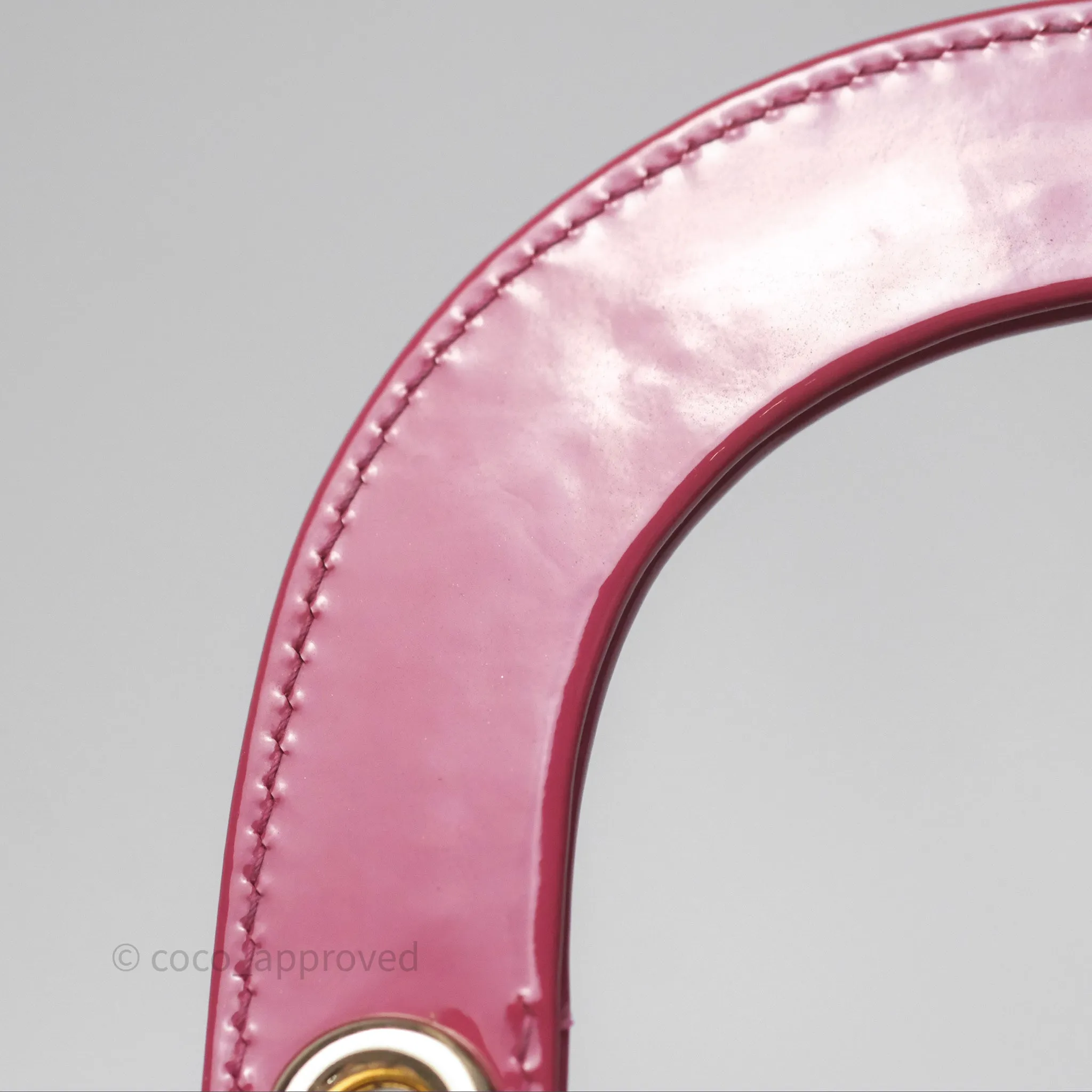 Christian Dior Mini Lady Dior Dusty Pink Patent Cannage Calfskin Gold Hardware