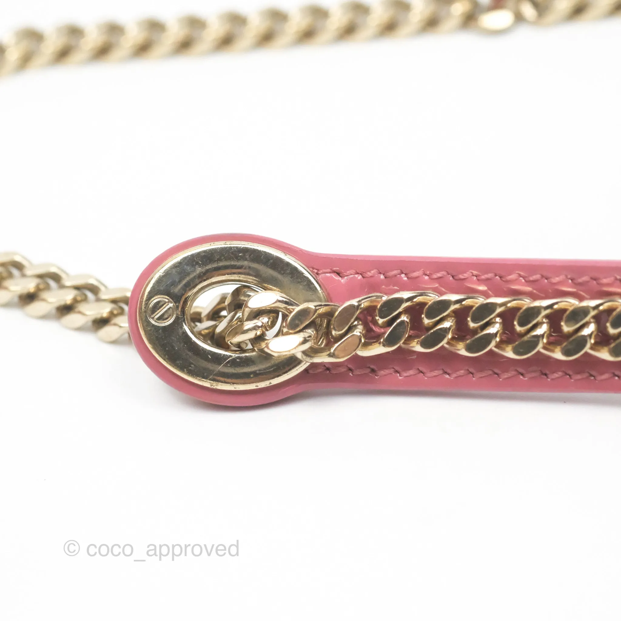 Christian Dior Mini Lady Dior Dusty Pink Patent Gold Hardware