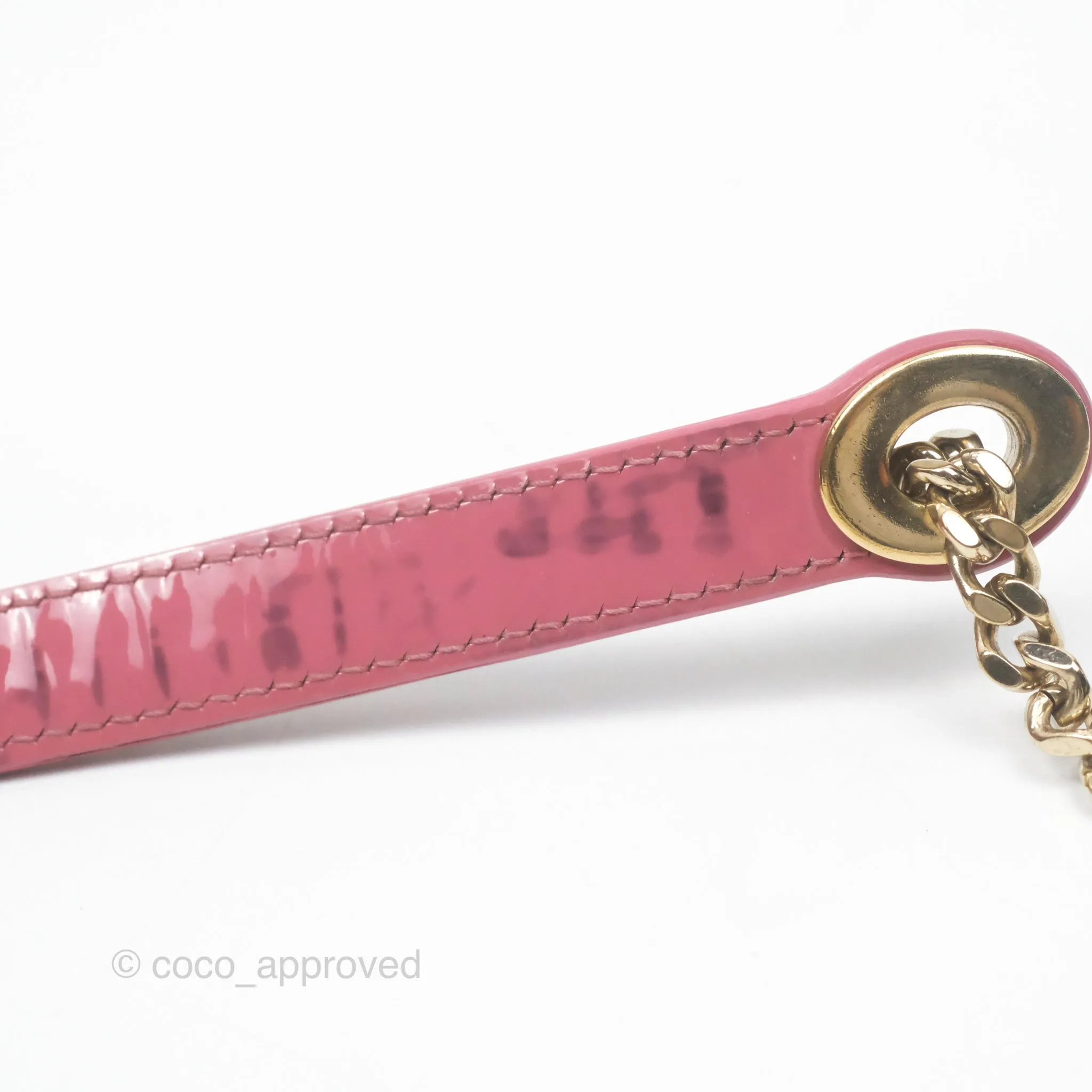 Christian Dior Mini Lady Dior Dusty Pink Patent Gold Hardware