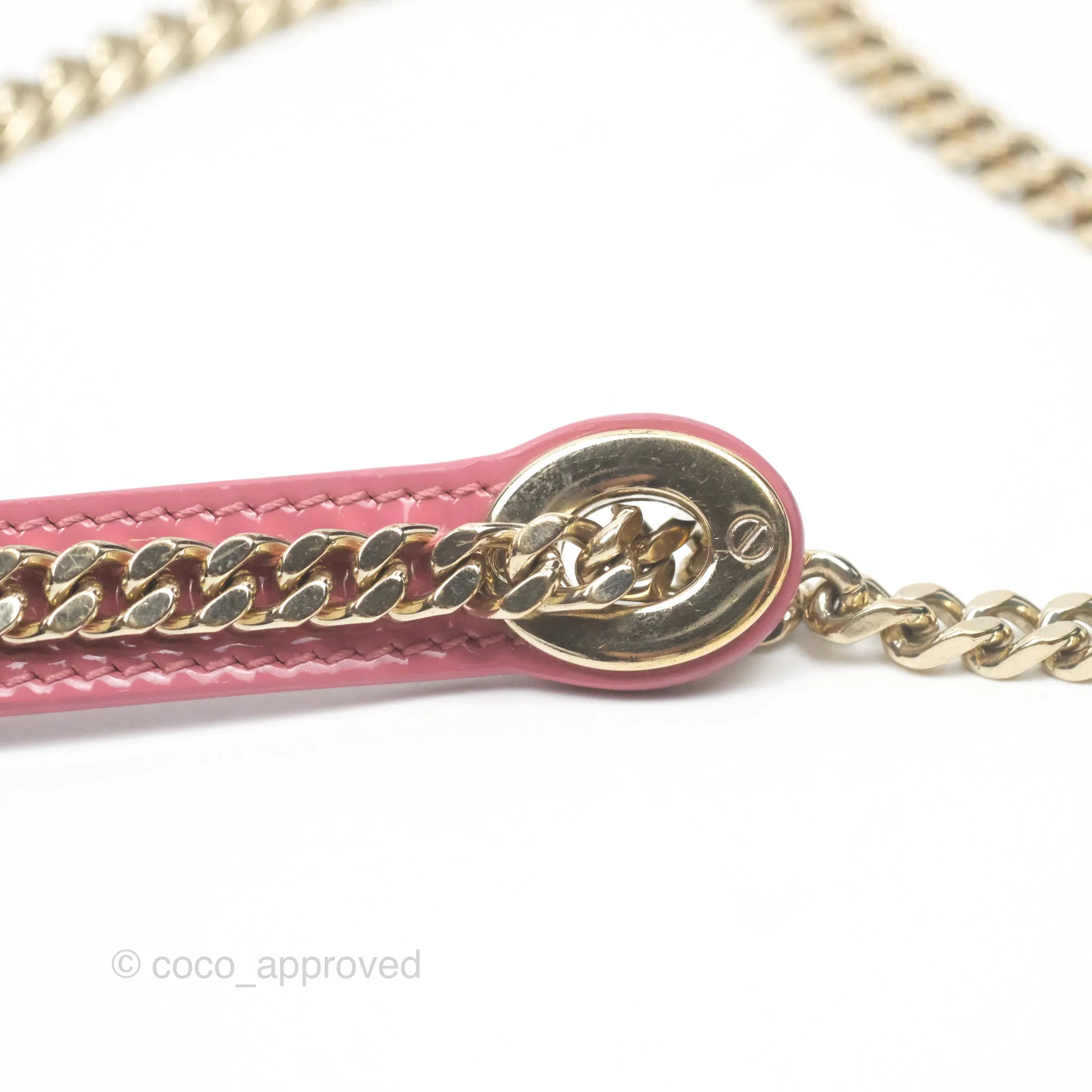 Christian Dior Mini Lady Dior Dusty Pink Patent Gold Hardware