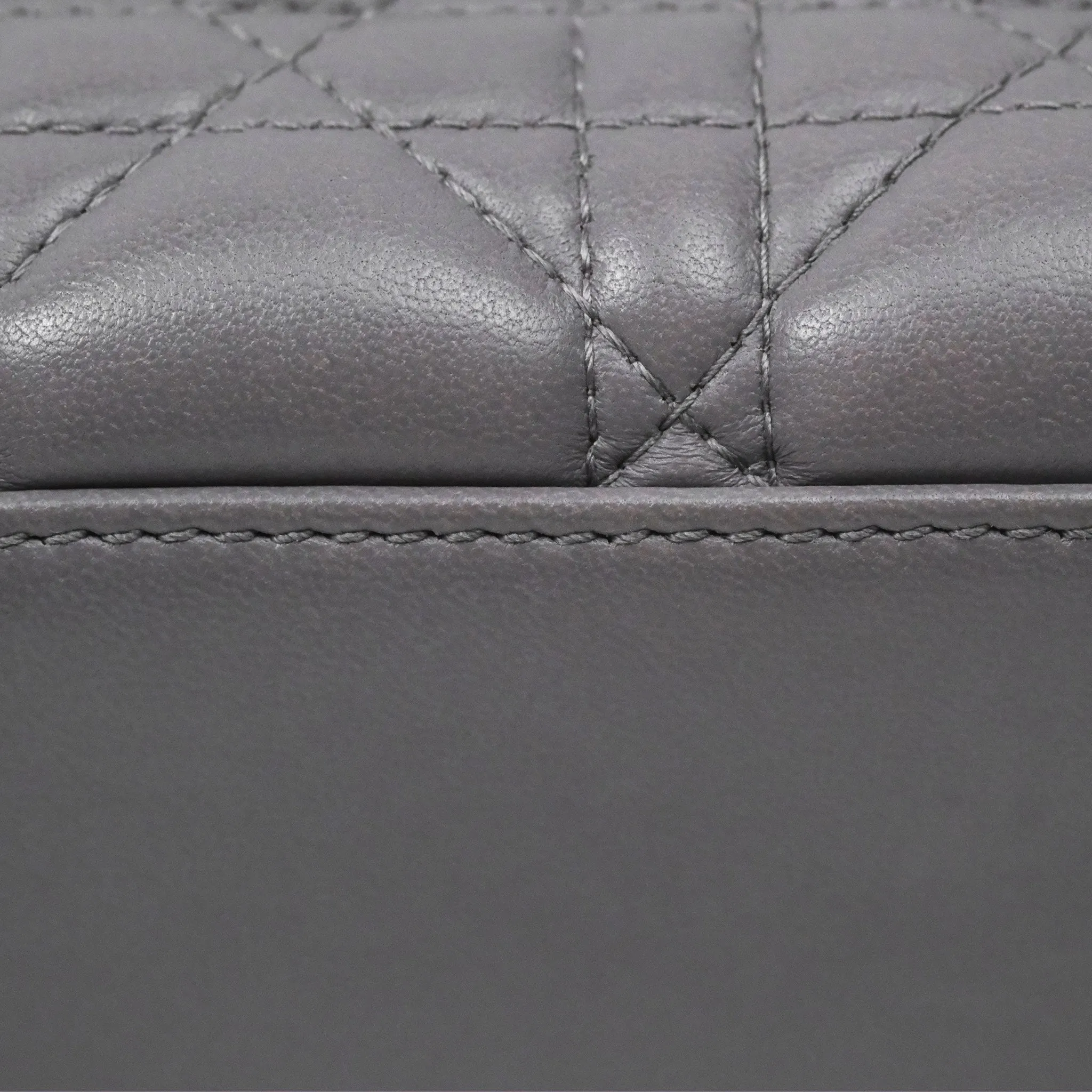 Christian Dior Mini Lady Dior Grey Lambskin Cannage Gold Hardware