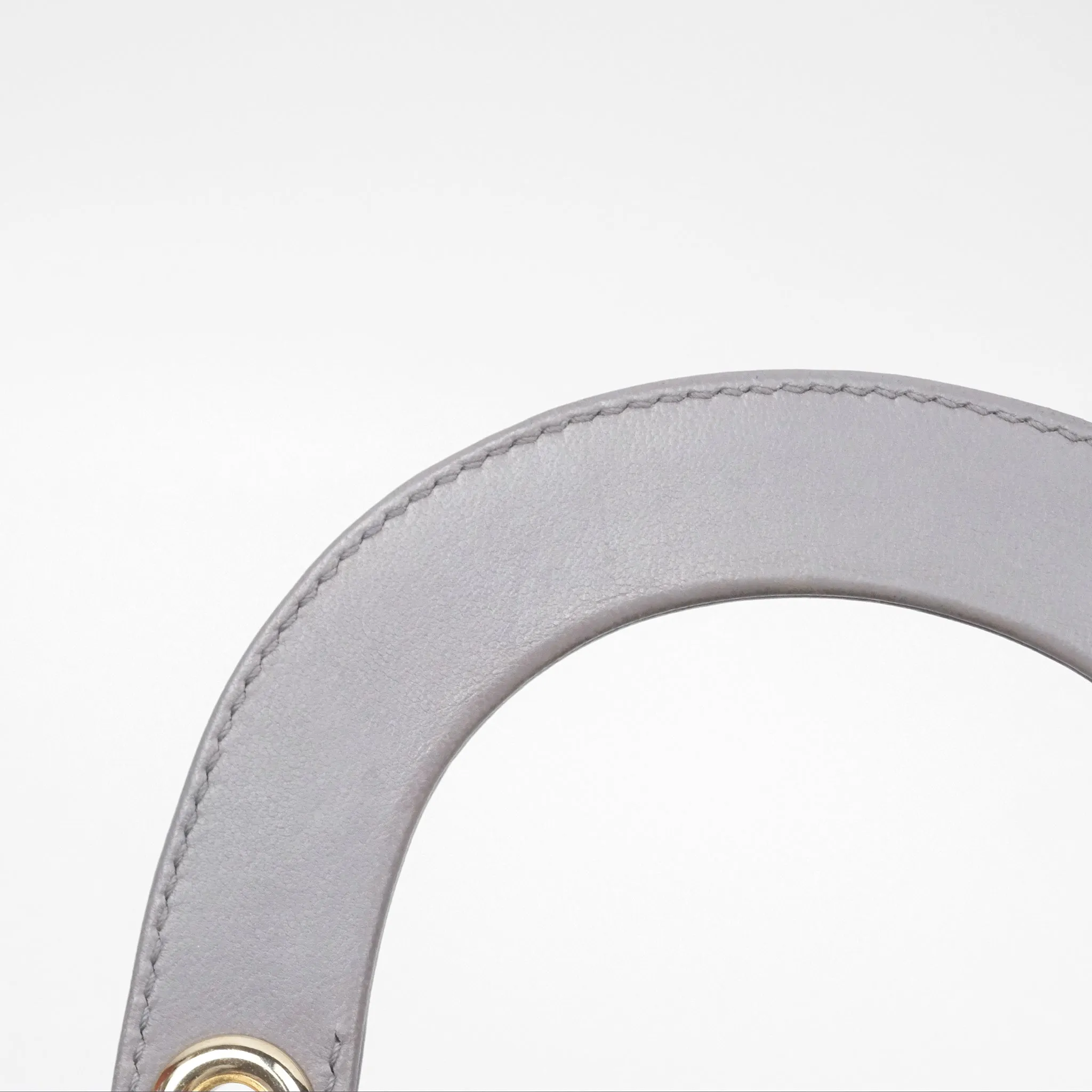 Christian Dior Mini Lady Dior Grey Lambskin Cannage Gold Hardware
