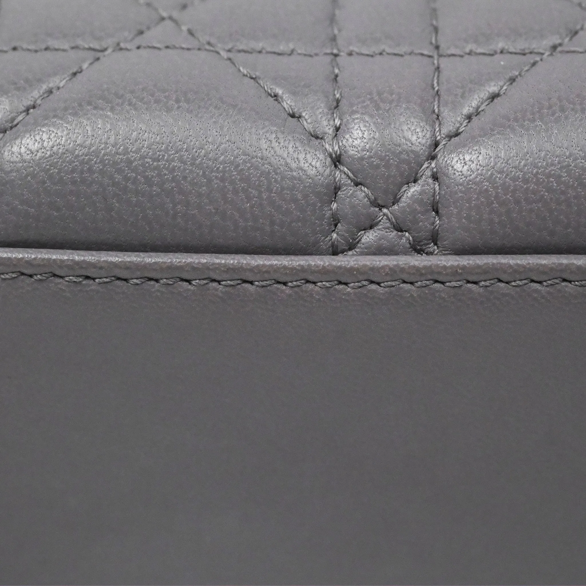 Christian Dior Mini Lady Dior Grey Lambskin Cannage Gold Hardware