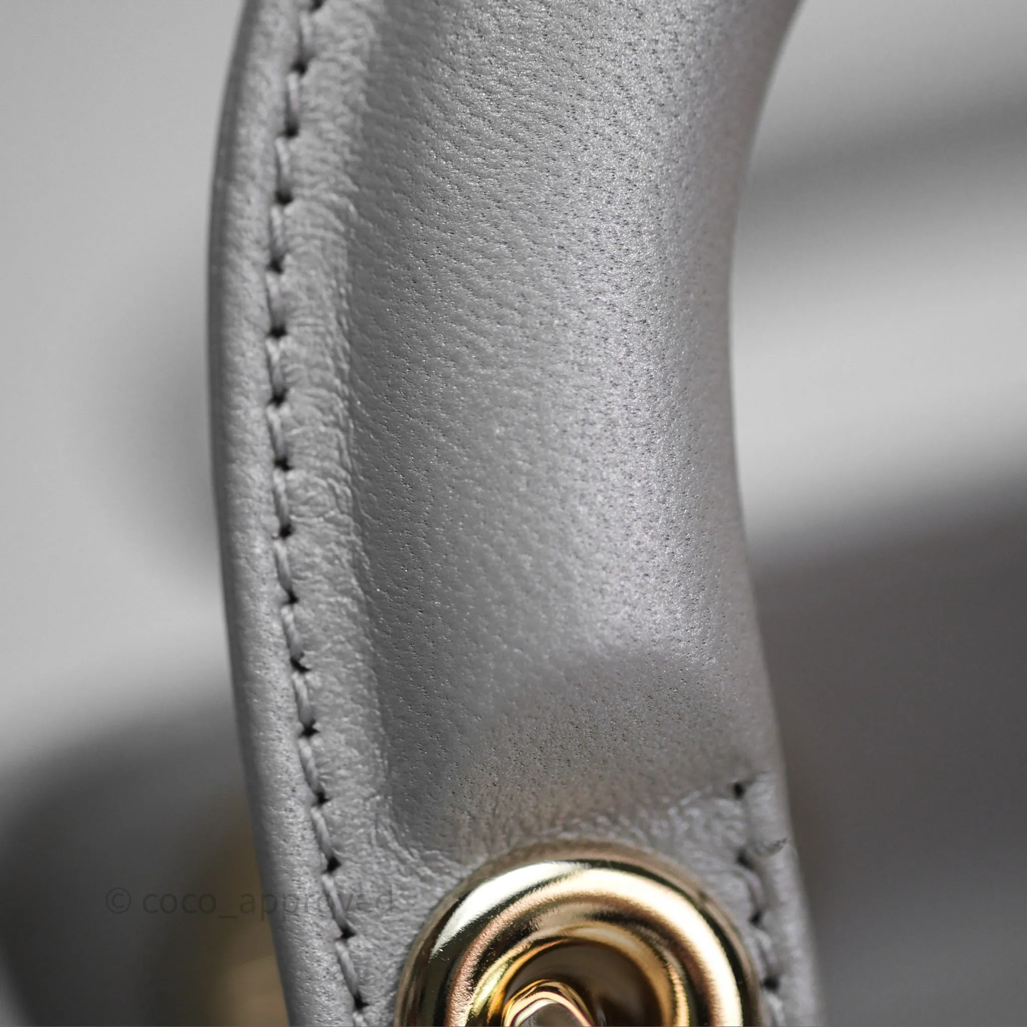 Christian Dior Mini Lady Dior Iridescent Grey Lambskin Cannage Gold Hardware