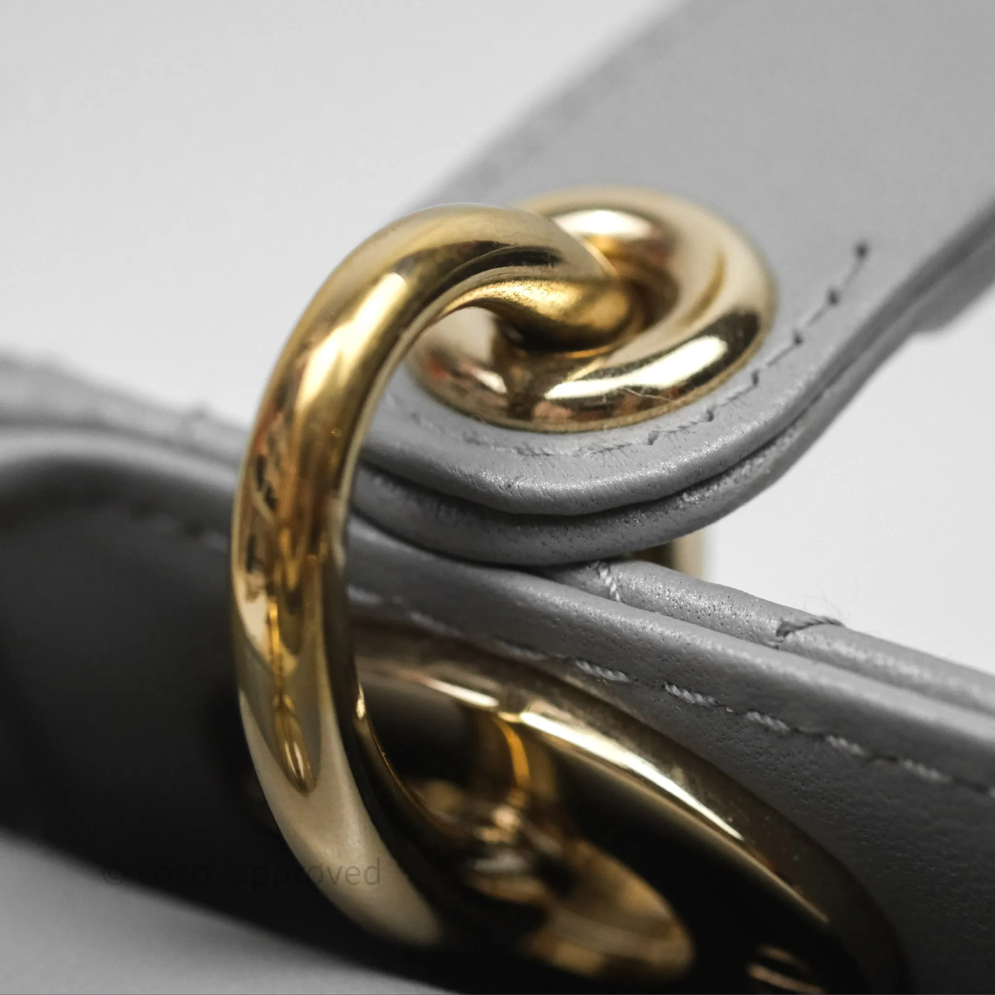 Christian Dior Mini Lady Dior Iridescent Grey Lambskin Cannage Gold Hardware