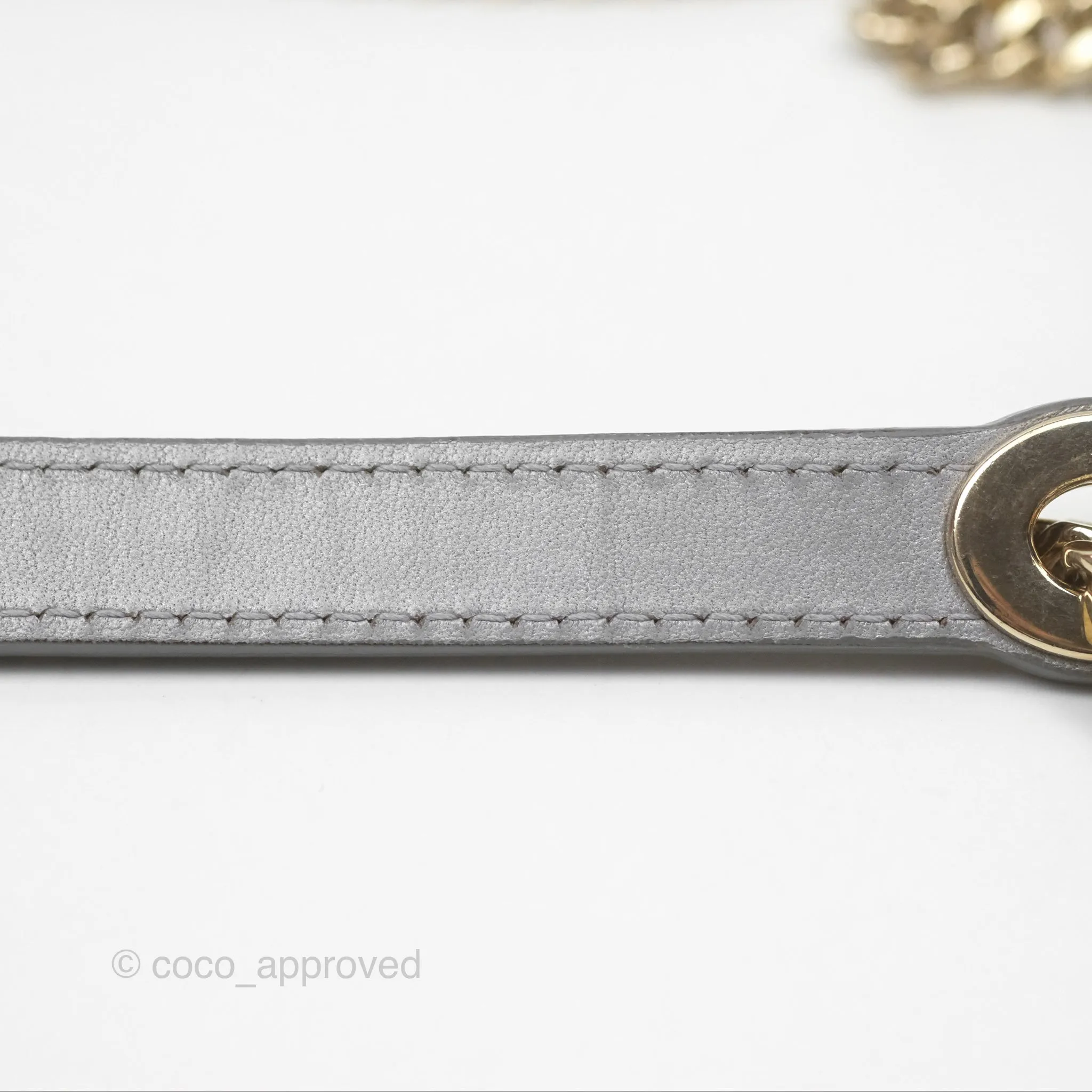 Christian Dior Mini Lady Dior Iridescent Grey Lambskin Cannage Gold Hardware