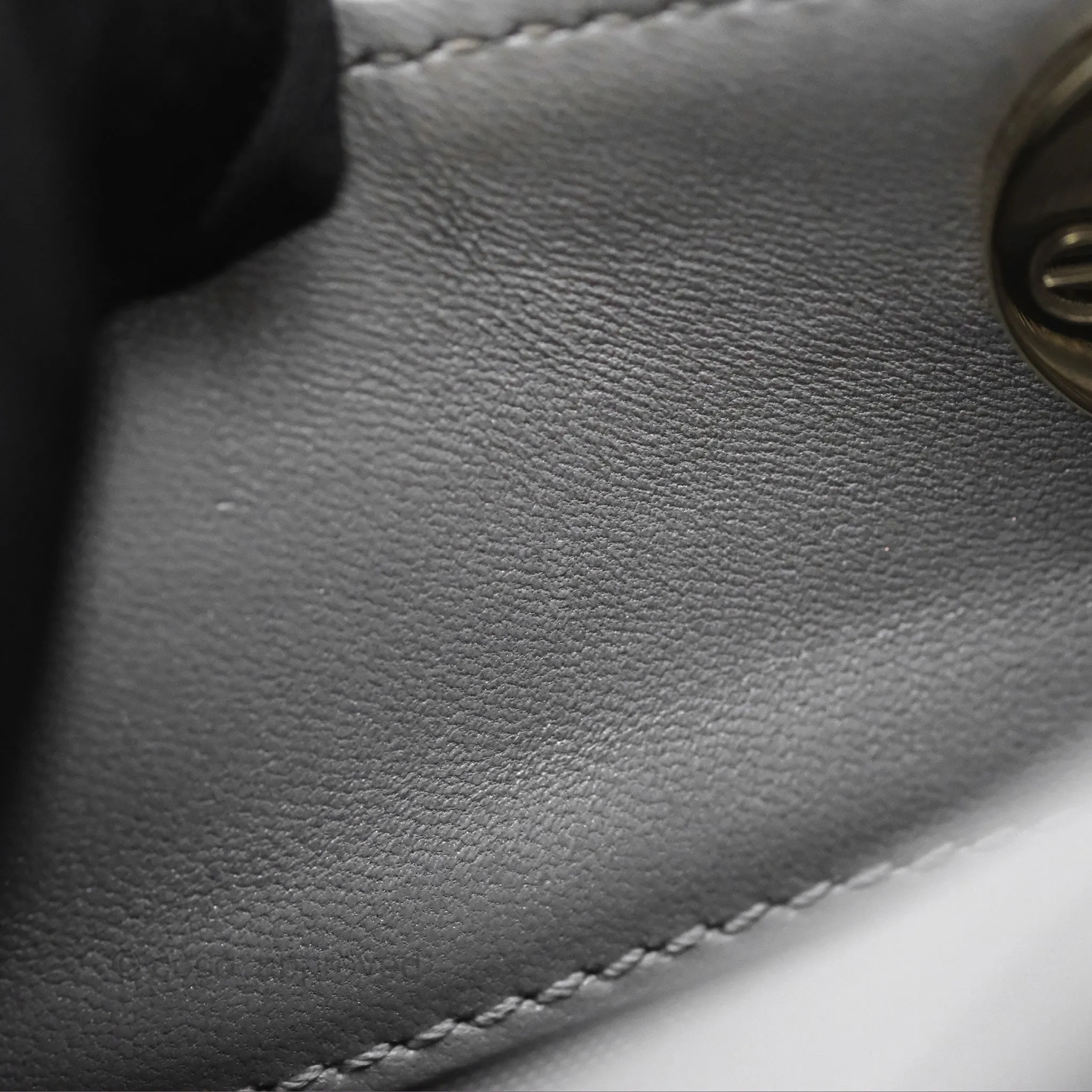 Christian Dior Mini Lady Dior Iridescent Grey Lambskin Cannage Gold Hardware