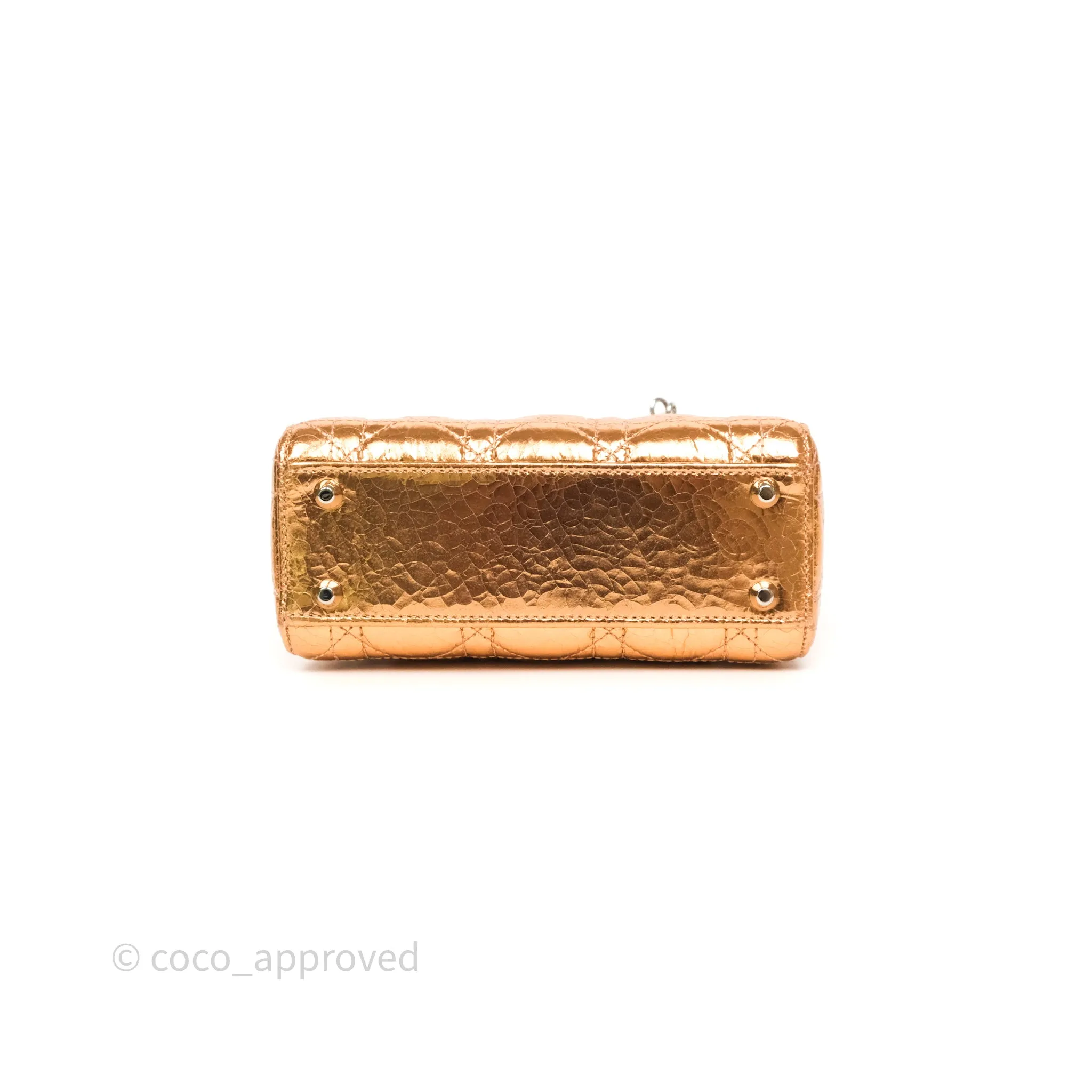 Christian Dior Mini Lady Dior Metallic Copper Cannage Silver Hardware