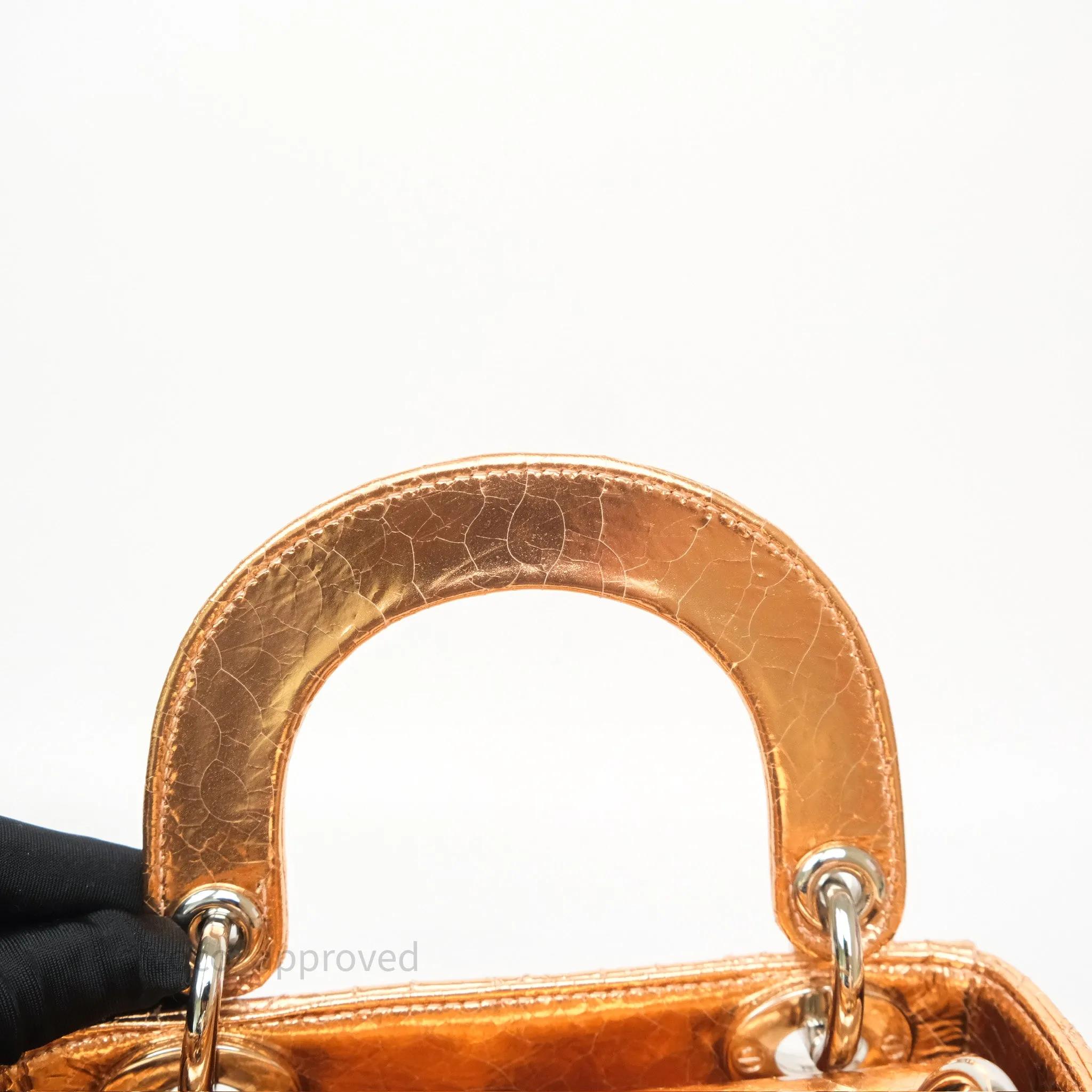 Christian Dior Mini Lady Dior Metallic Copper Cannage Silver Hardware