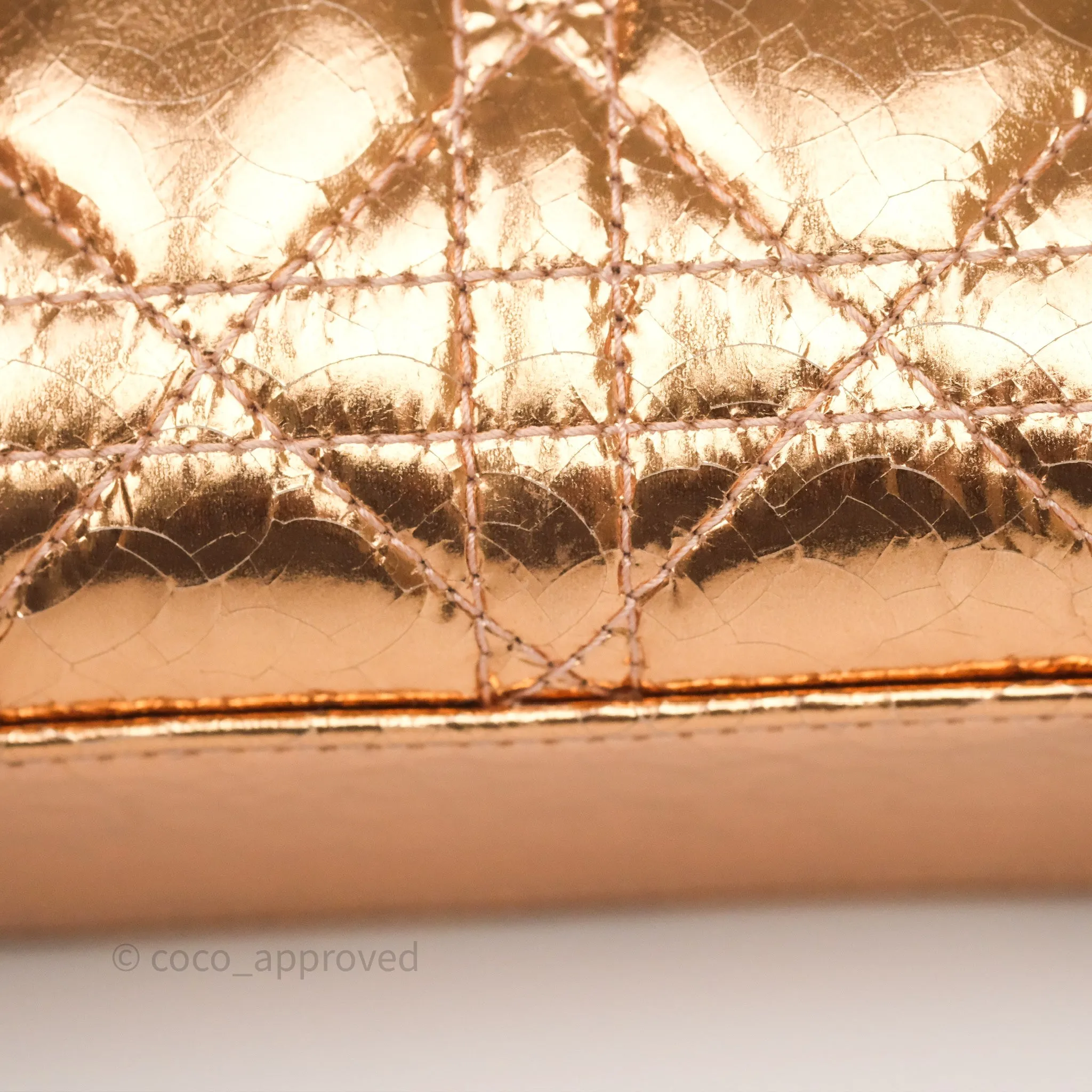Christian Dior Mini Lady Dior Metallic Copper Cannage Silver Hardware