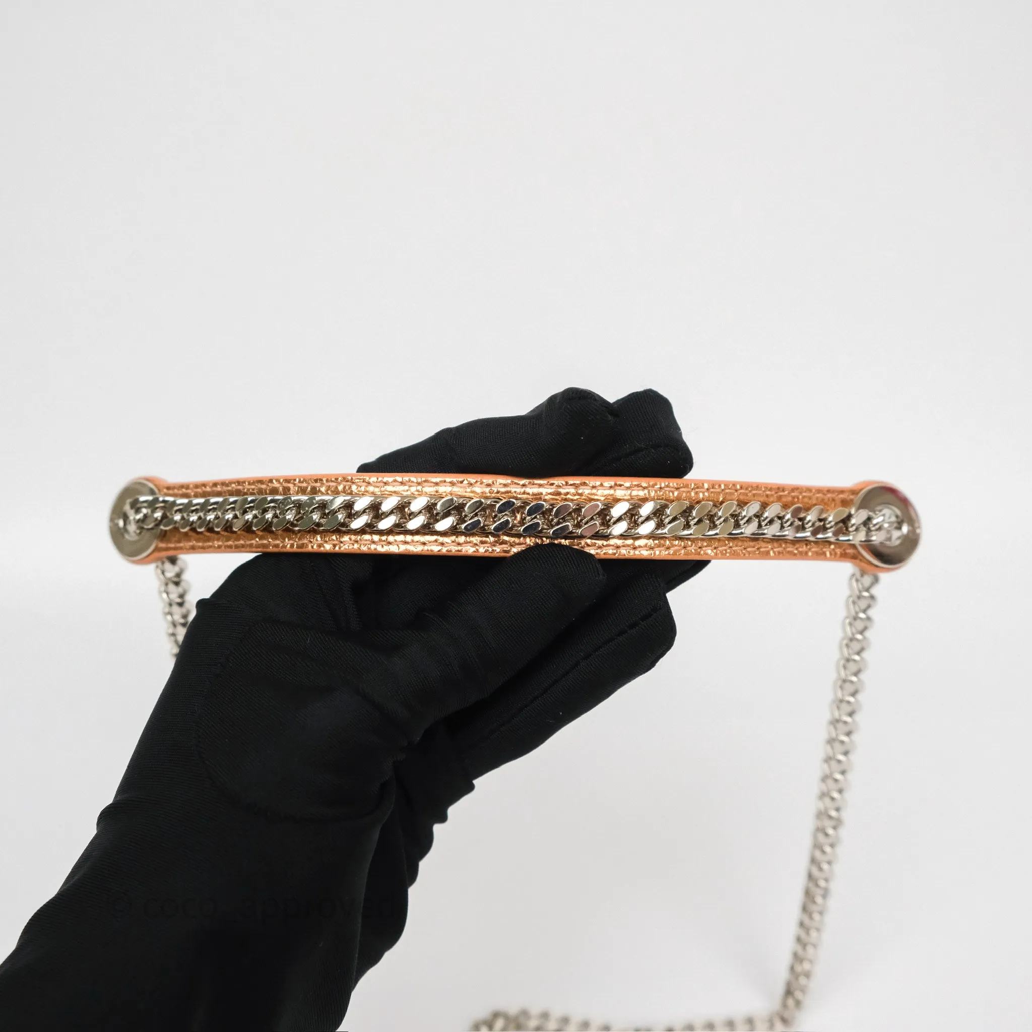 Christian Dior Mini Lady Dior Metallic Copper Cannage Silver Hardware