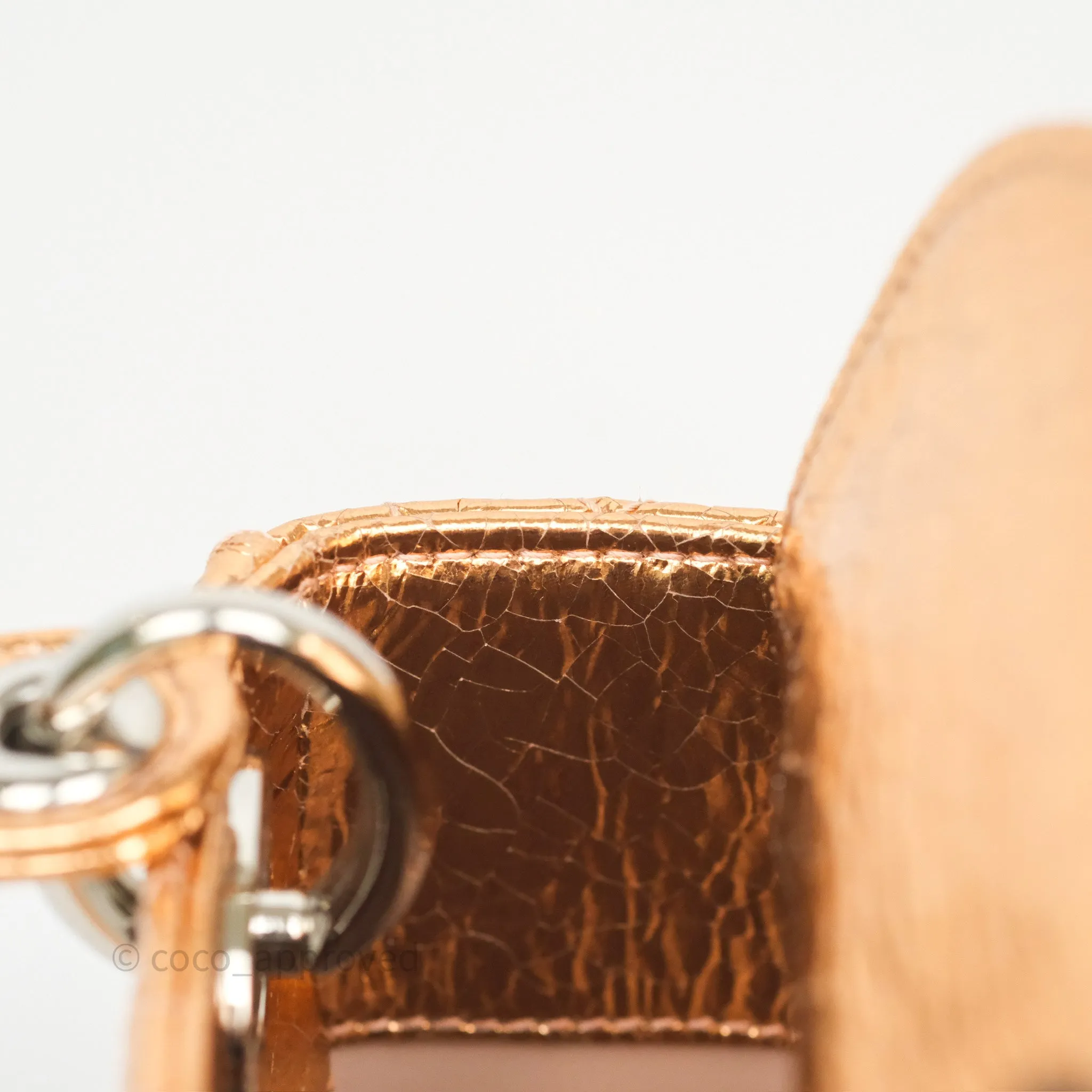 Christian Dior Mini Lady Dior Metallic Copper Cannage Silver Hardware