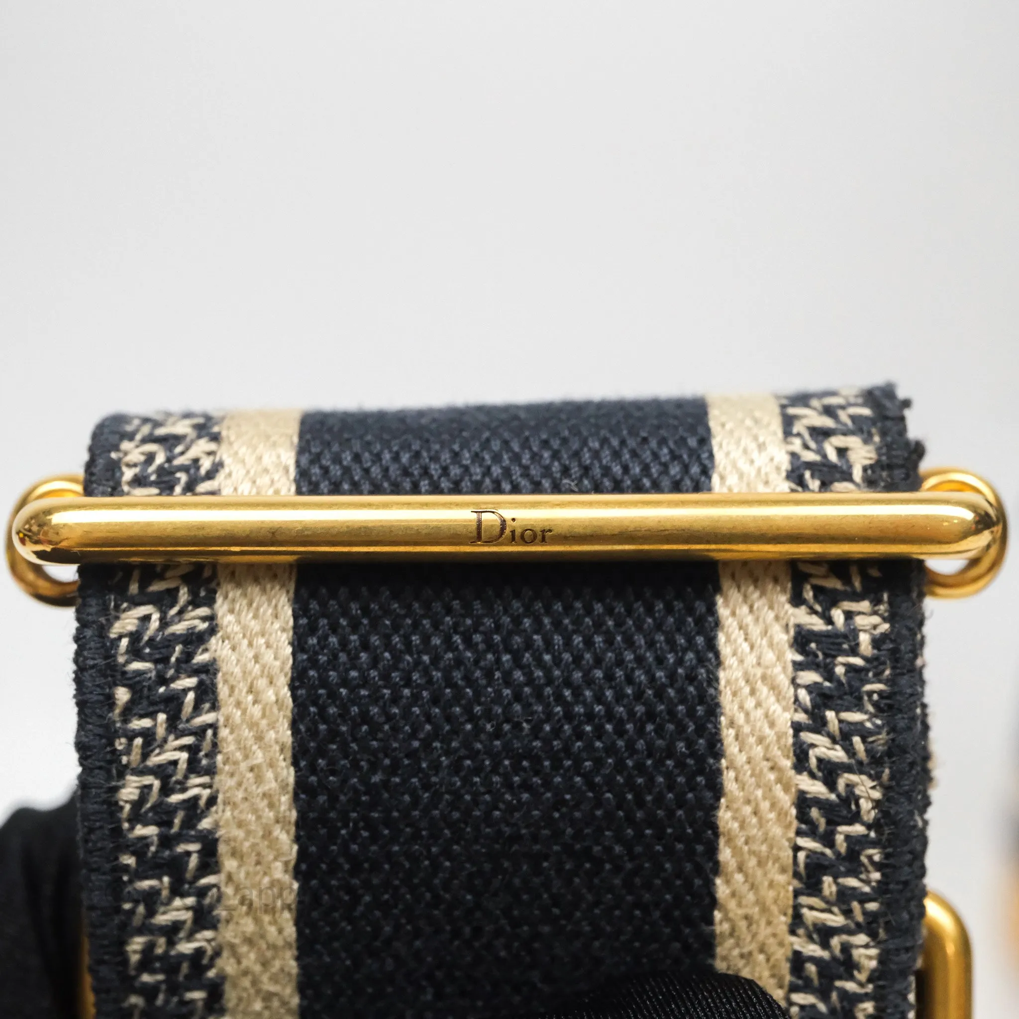 Christian Dior Mini Lady Dior Natural Rattan and Blue Dior Oblique Jacquard