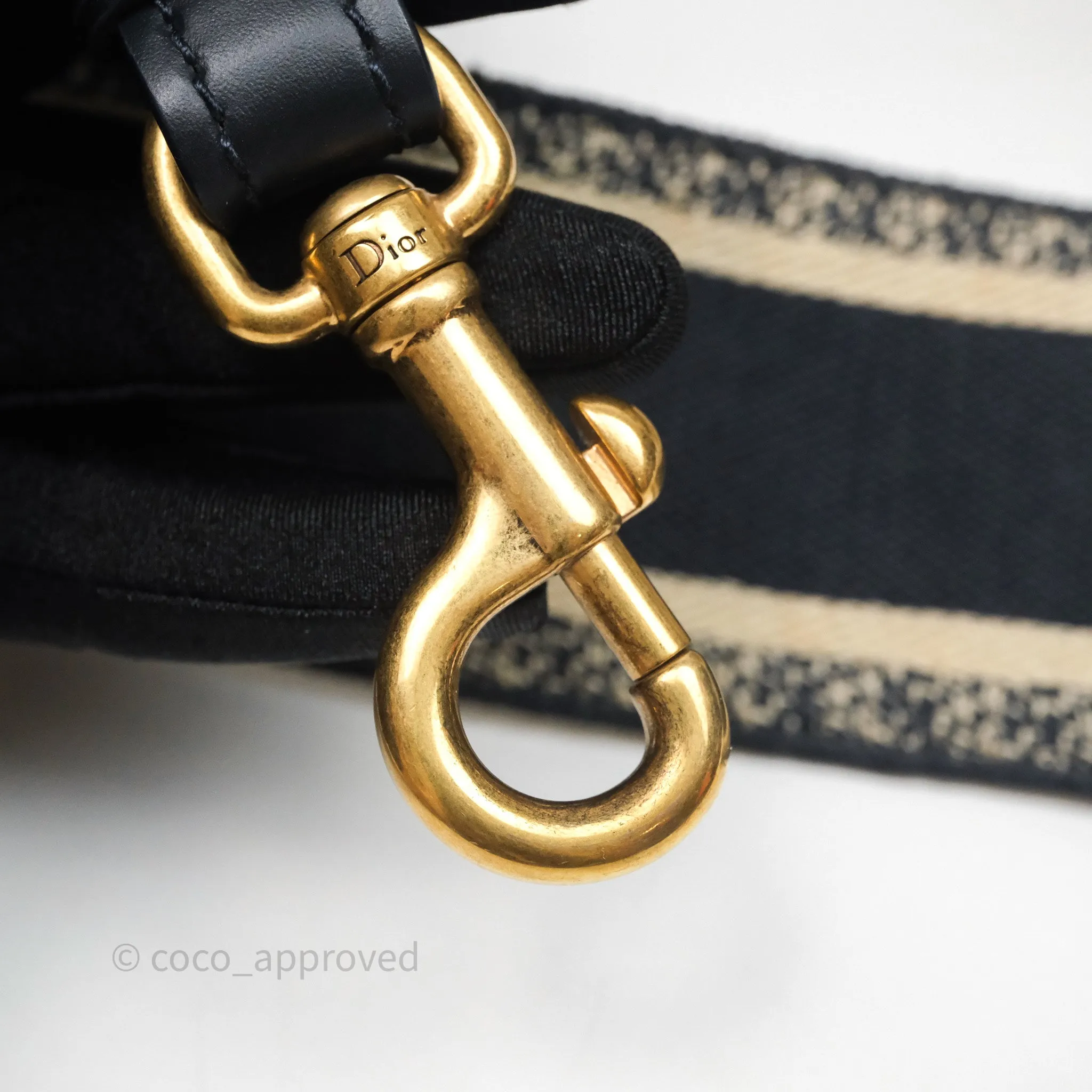 Christian Dior Mini Lady Dior Natural Rattan and Blue Dior Oblique Jacquard