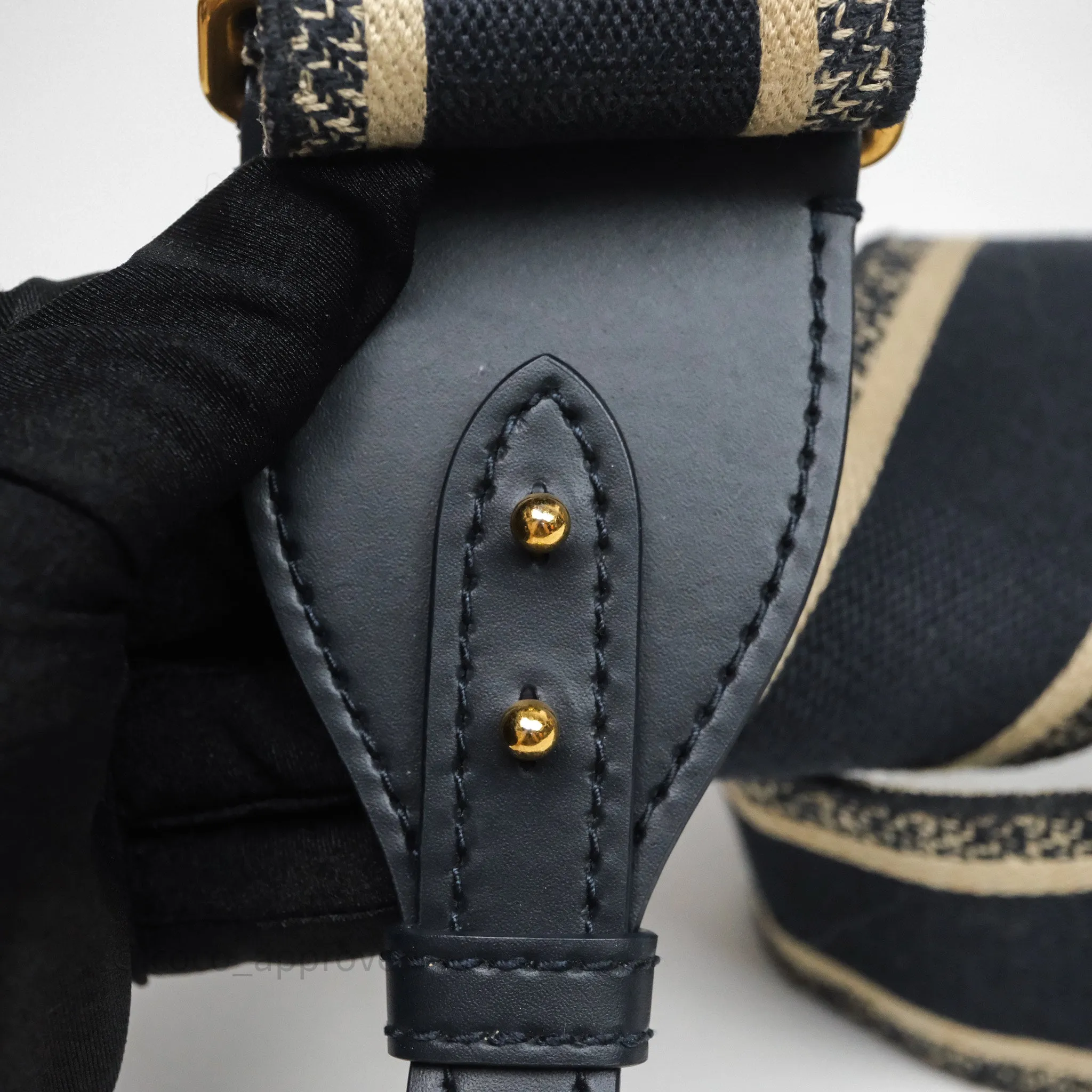 Christian Dior Mini Lady Dior Natural Rattan and Blue Dior Oblique Jacquard