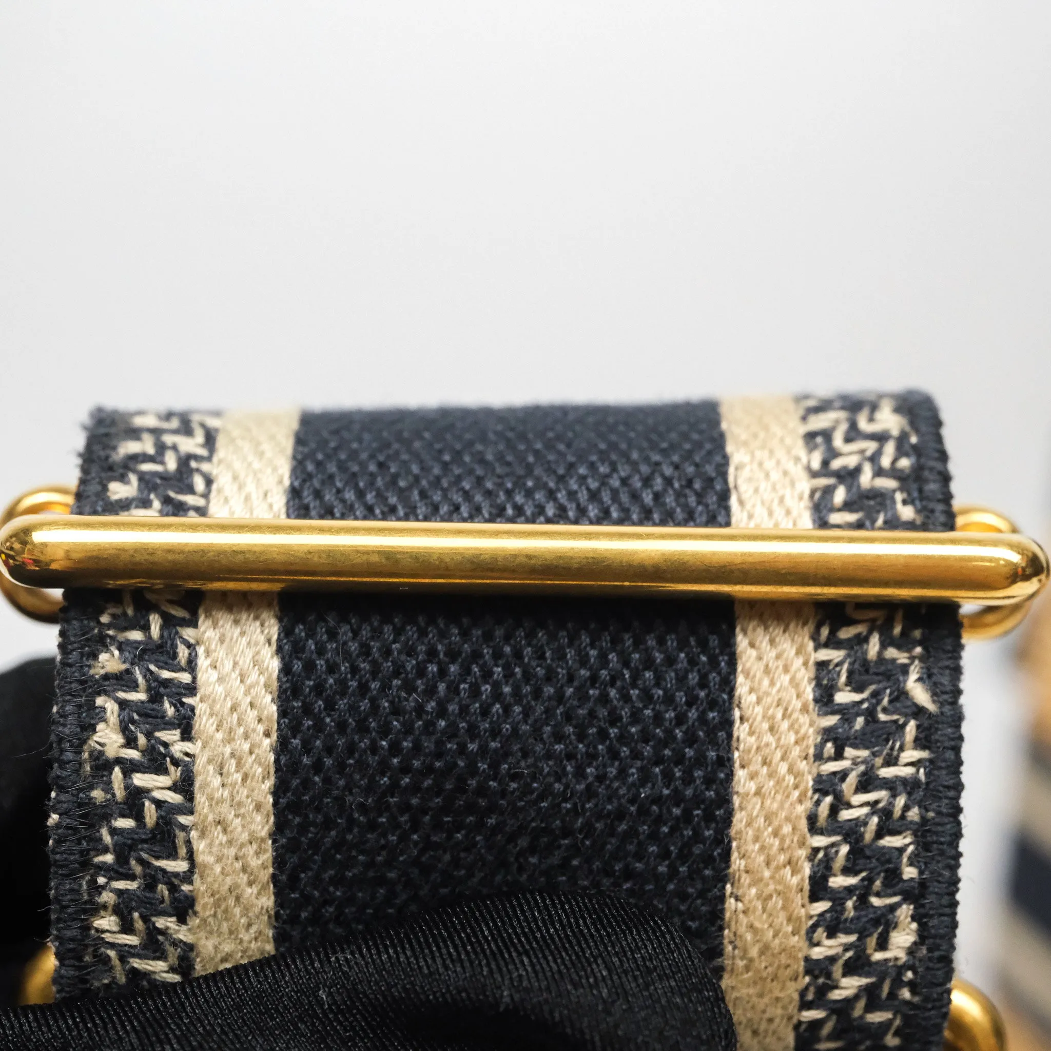 Christian Dior Mini Lady Dior Natural Rattan and Blue Dior Oblique Jacquard