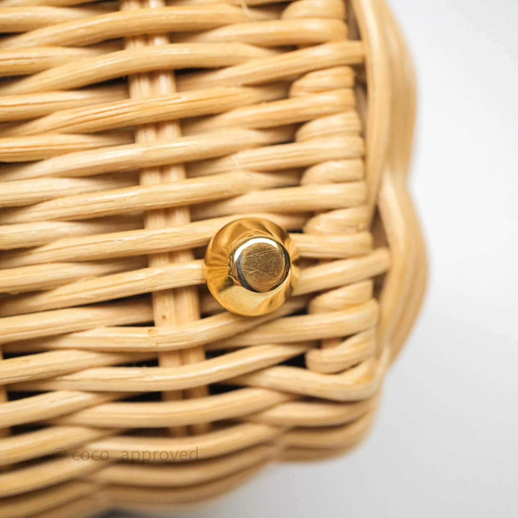 Christian Dior Mini Lady Dior Natural Rattan and Blue Dior Oblique Jacquard
