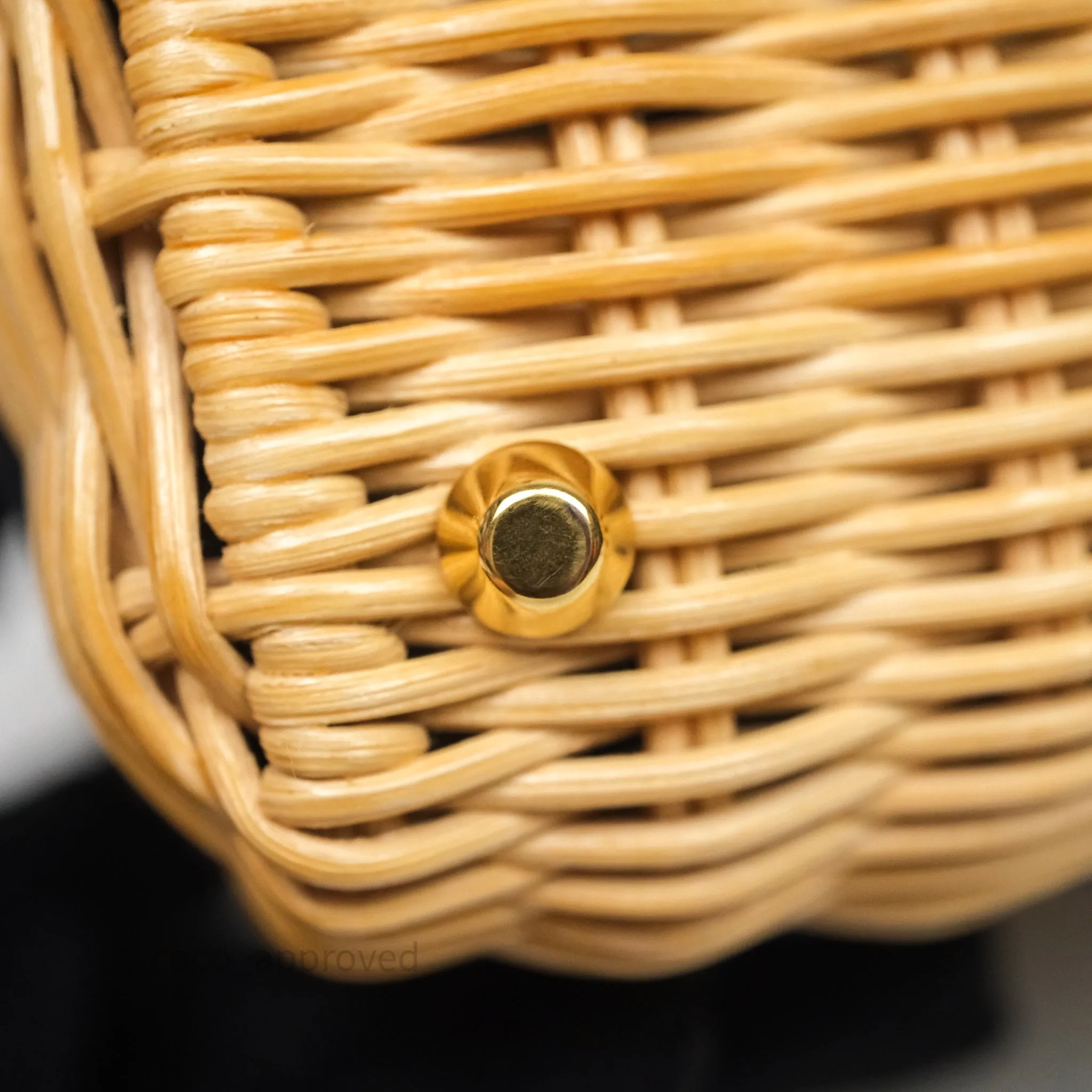 Christian Dior Mini Lady Dior Natural Rattan and Blue Dior Oblique Jacquard