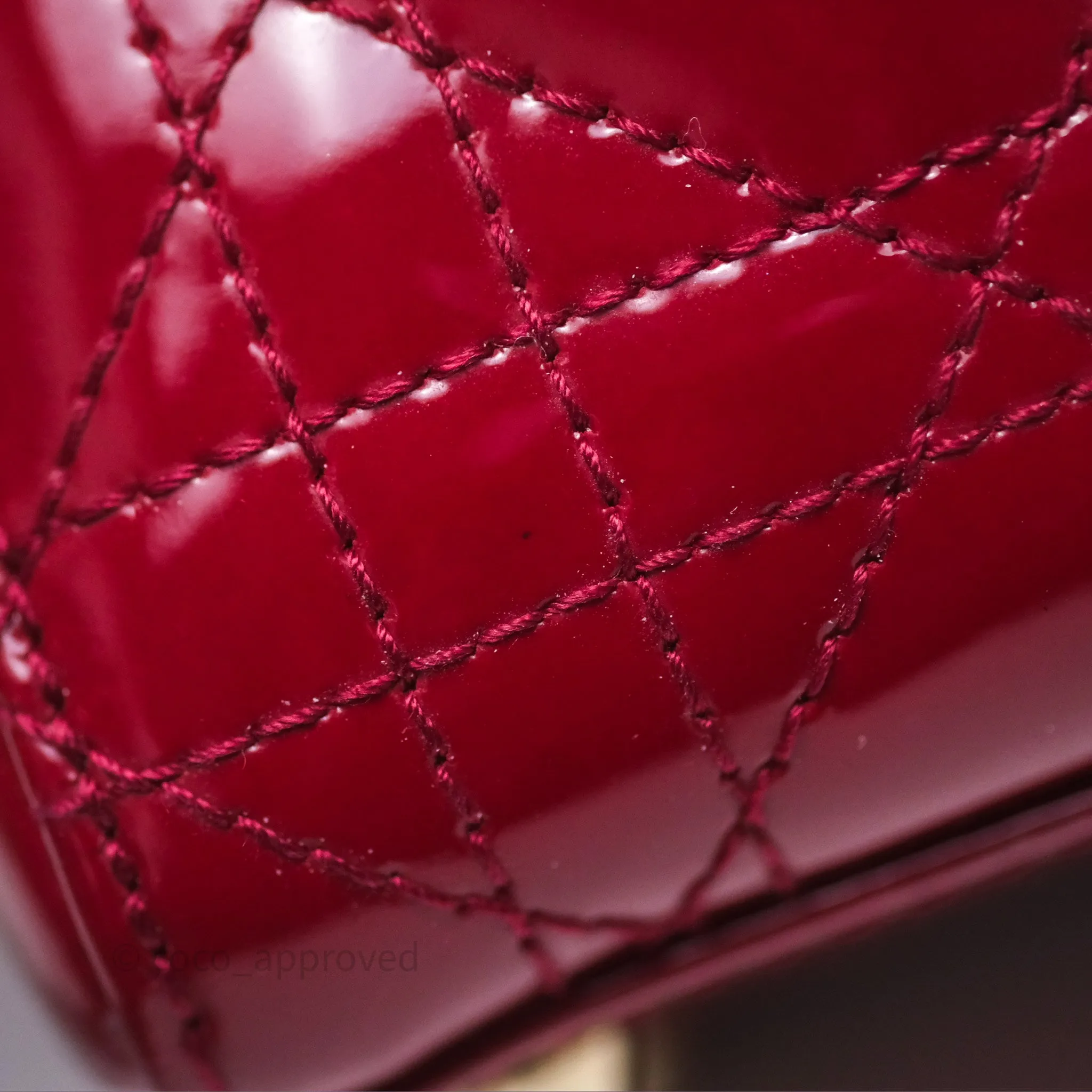 Christian Dior Mini Lady Dior Red Patent Cannage Gold Hardware