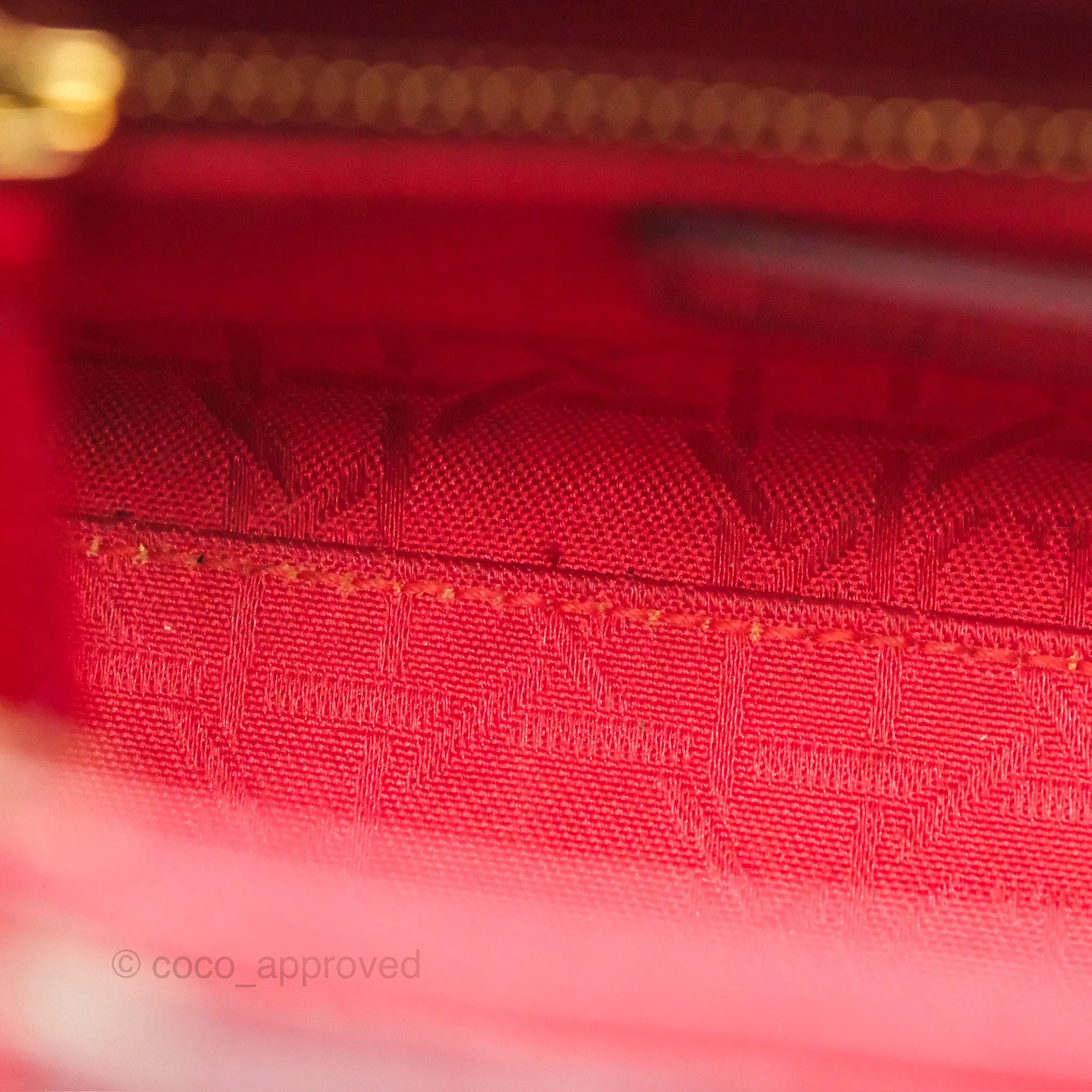 Christian Dior Mini Lady Dior Red Patent Cannage Gold Hardware