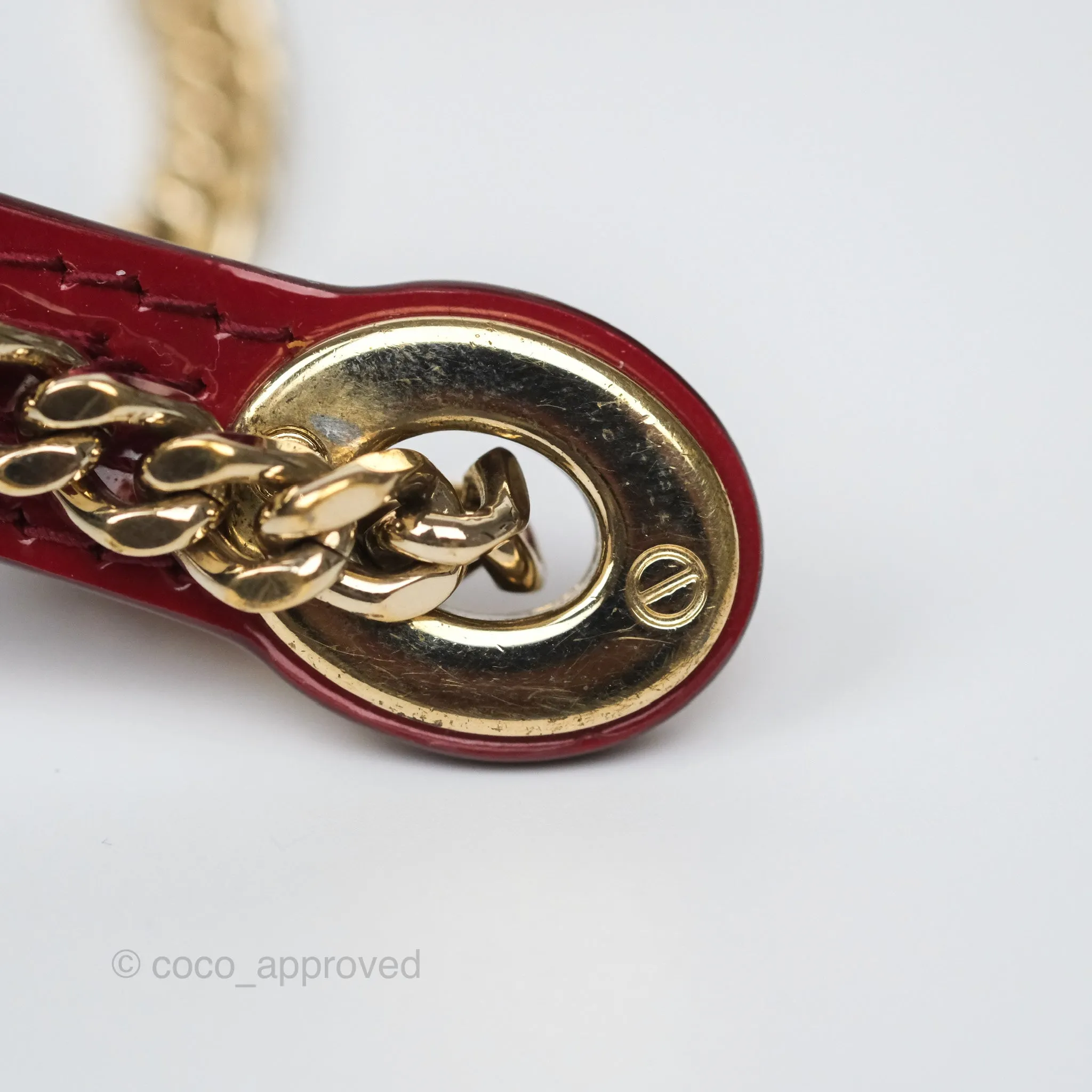 Christian Dior Mini Lady Dior Red Patent Cannage Gold Hardware