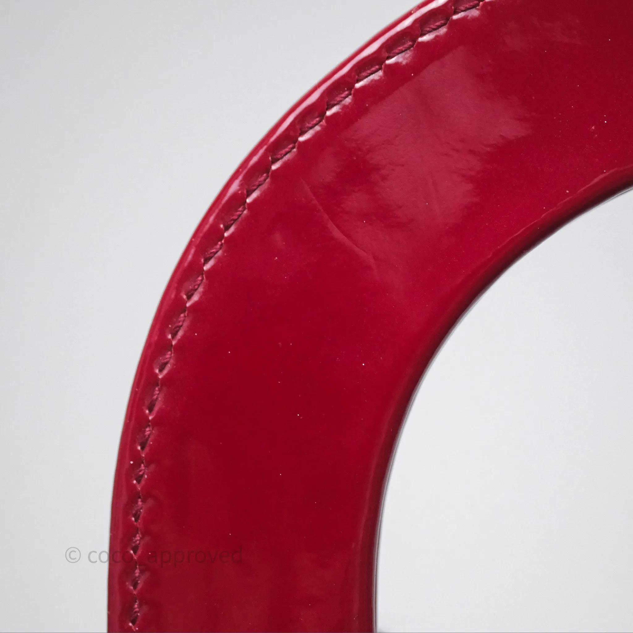 Christian Dior Mini Lady Dior Red Patent Cannage Gold Hardware