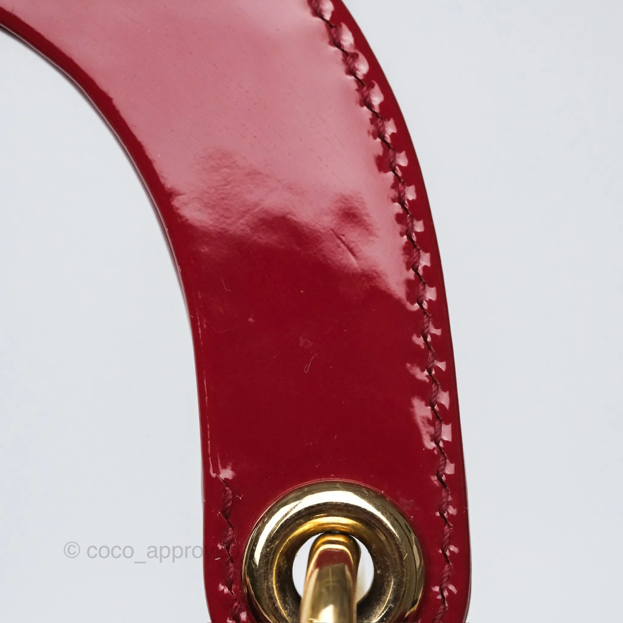Christian Dior Mini Lady Dior Red Patent Cannage Gold Hardware