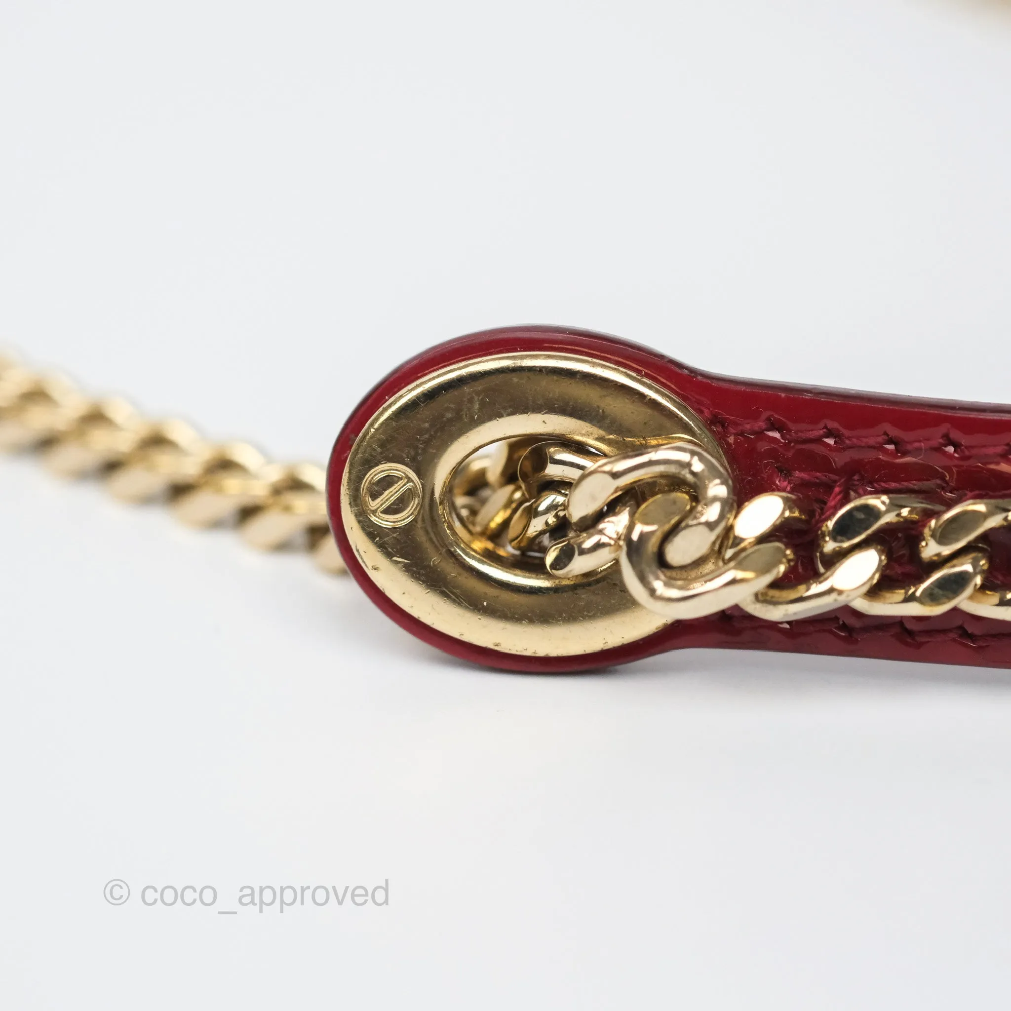 Christian Dior Mini Lady Dior Red Patent Cannage Gold Hardware