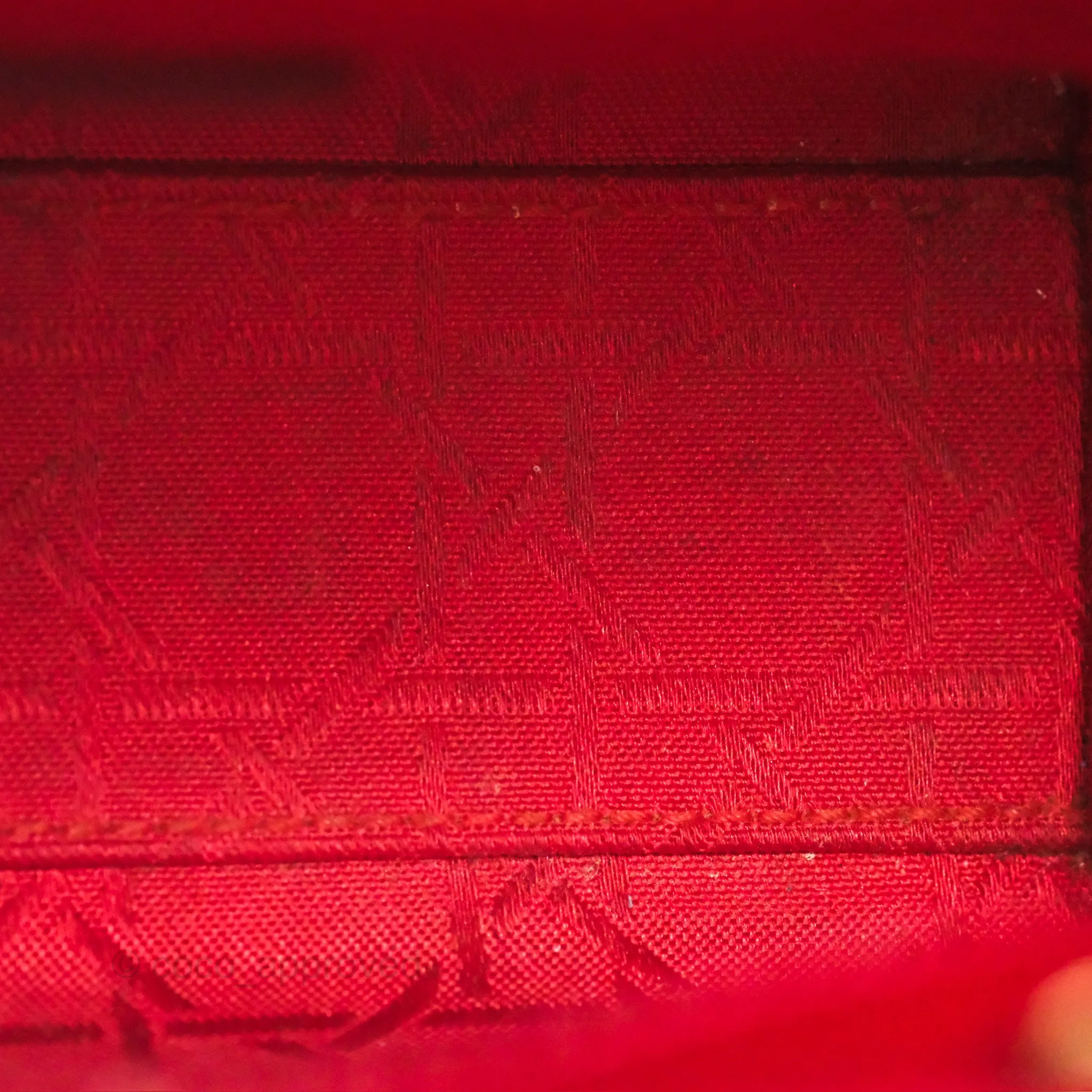 Christian Dior Mini Lady Dior Red Patent Cannage Gold Hardware
