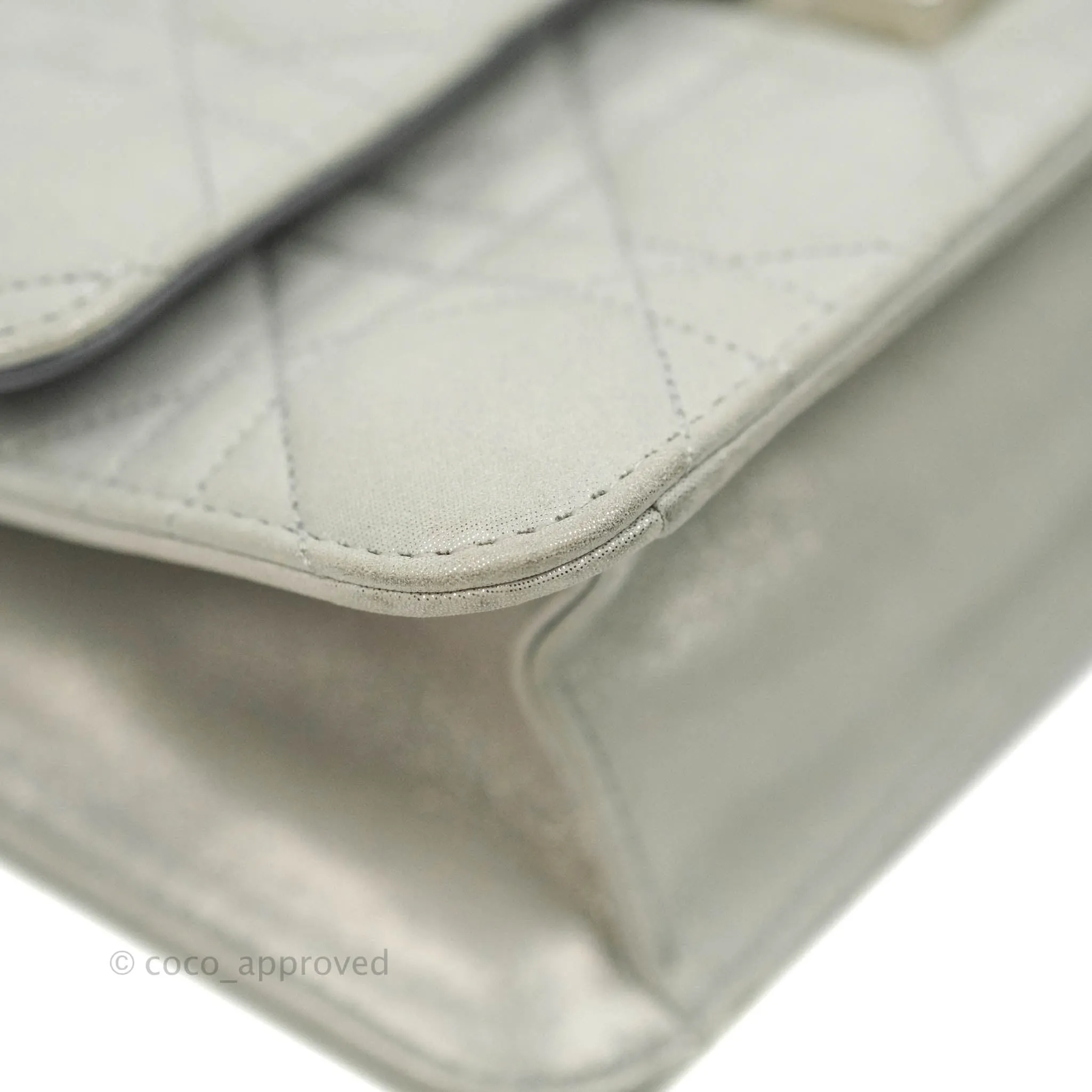 Christian Dior Miss Dior WOC Cannage Metallic Grey Silver Hardware