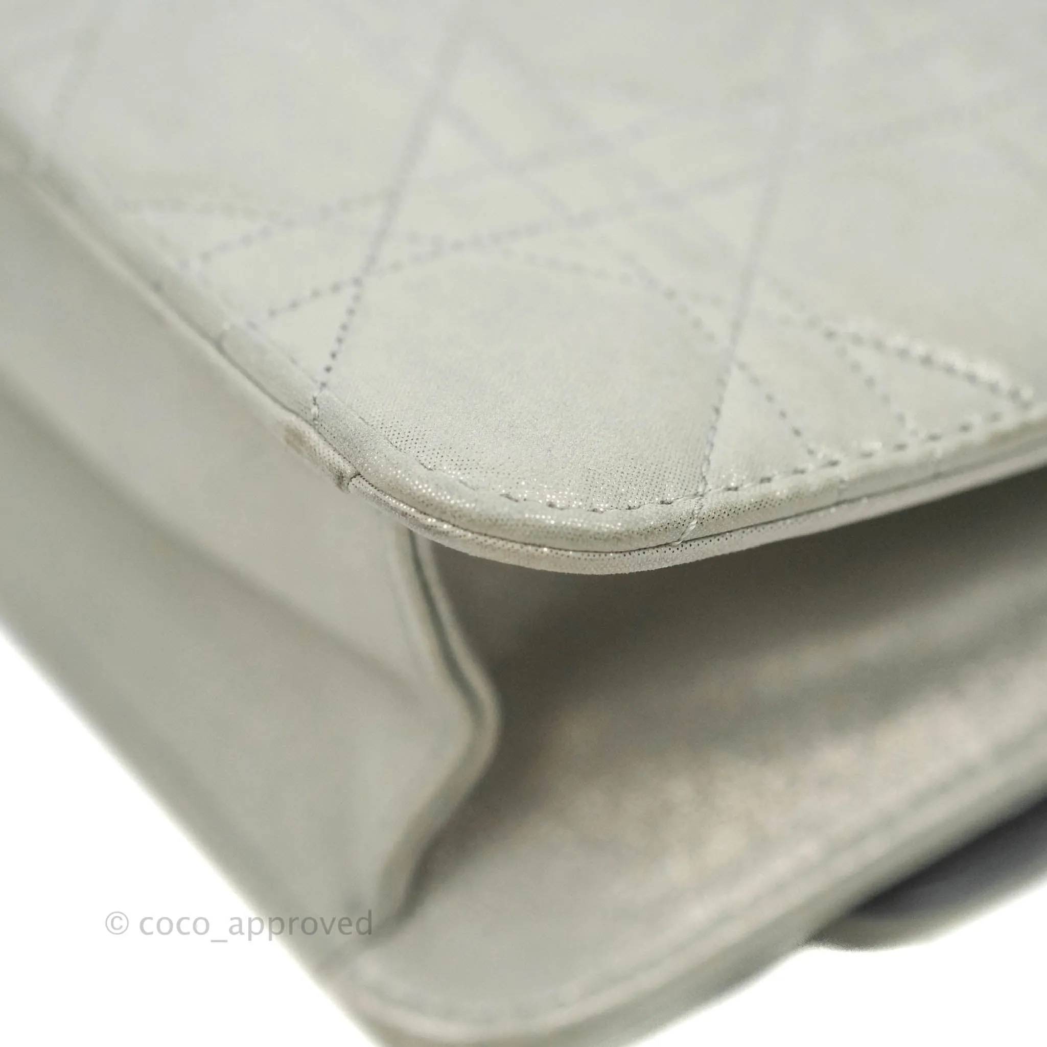Christian Dior Miss Dior WOC Cannage Metallic Grey Silver Hardware
