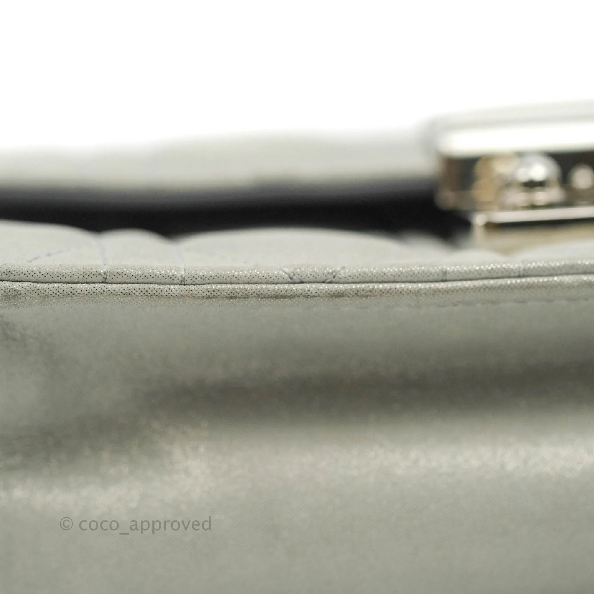 Christian Dior Miss Dior WOC Cannage Metallic Grey Silver Hardware