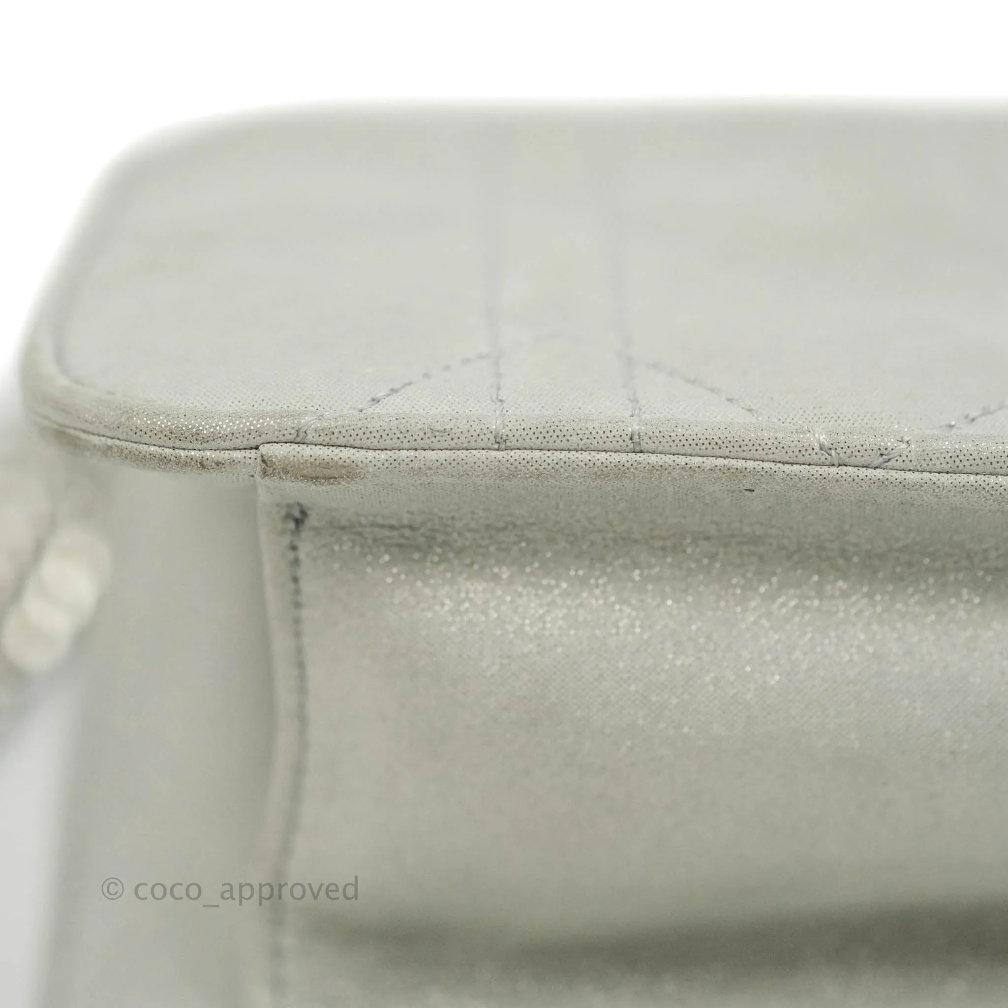 Christian Dior Miss Dior WOC Cannage Metallic Grey Silver Hardware