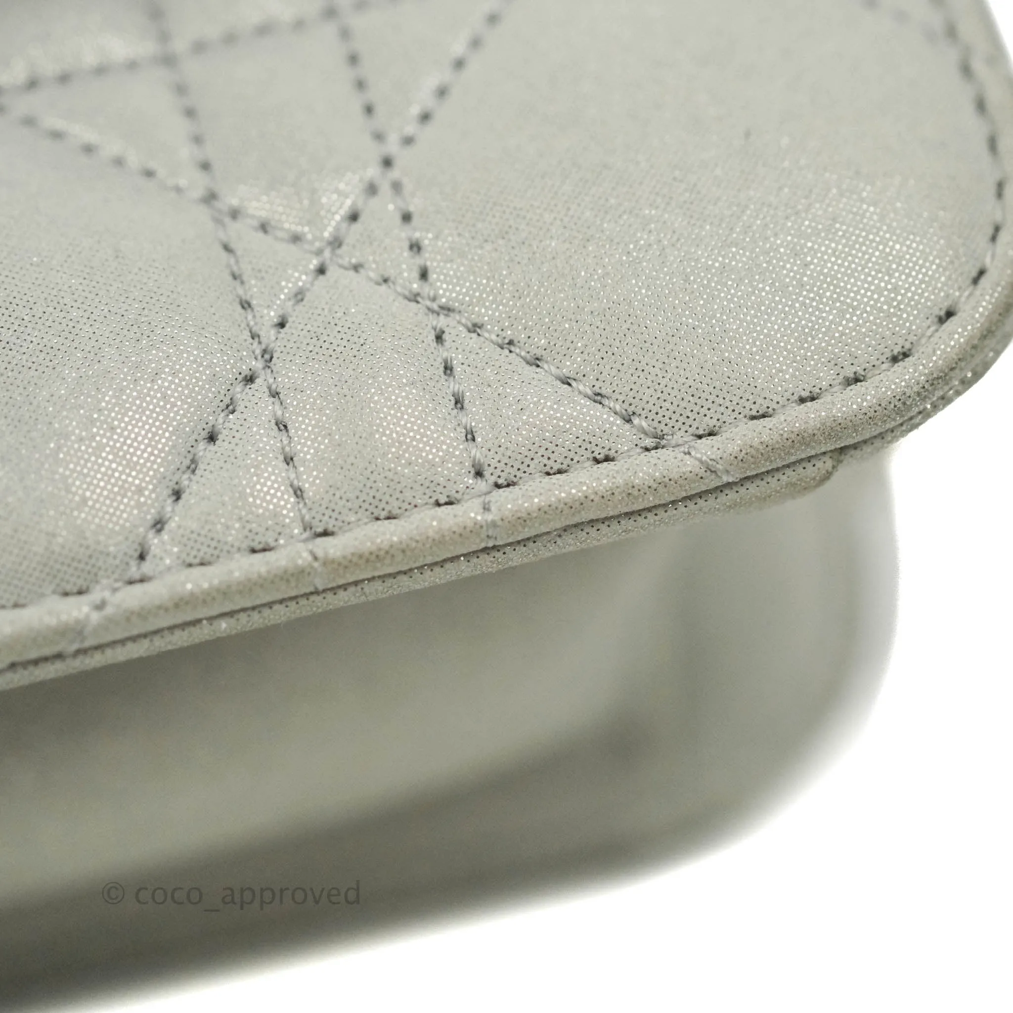 Christian Dior Miss Dior WOC Cannage Metallic Grey Silver Hardware