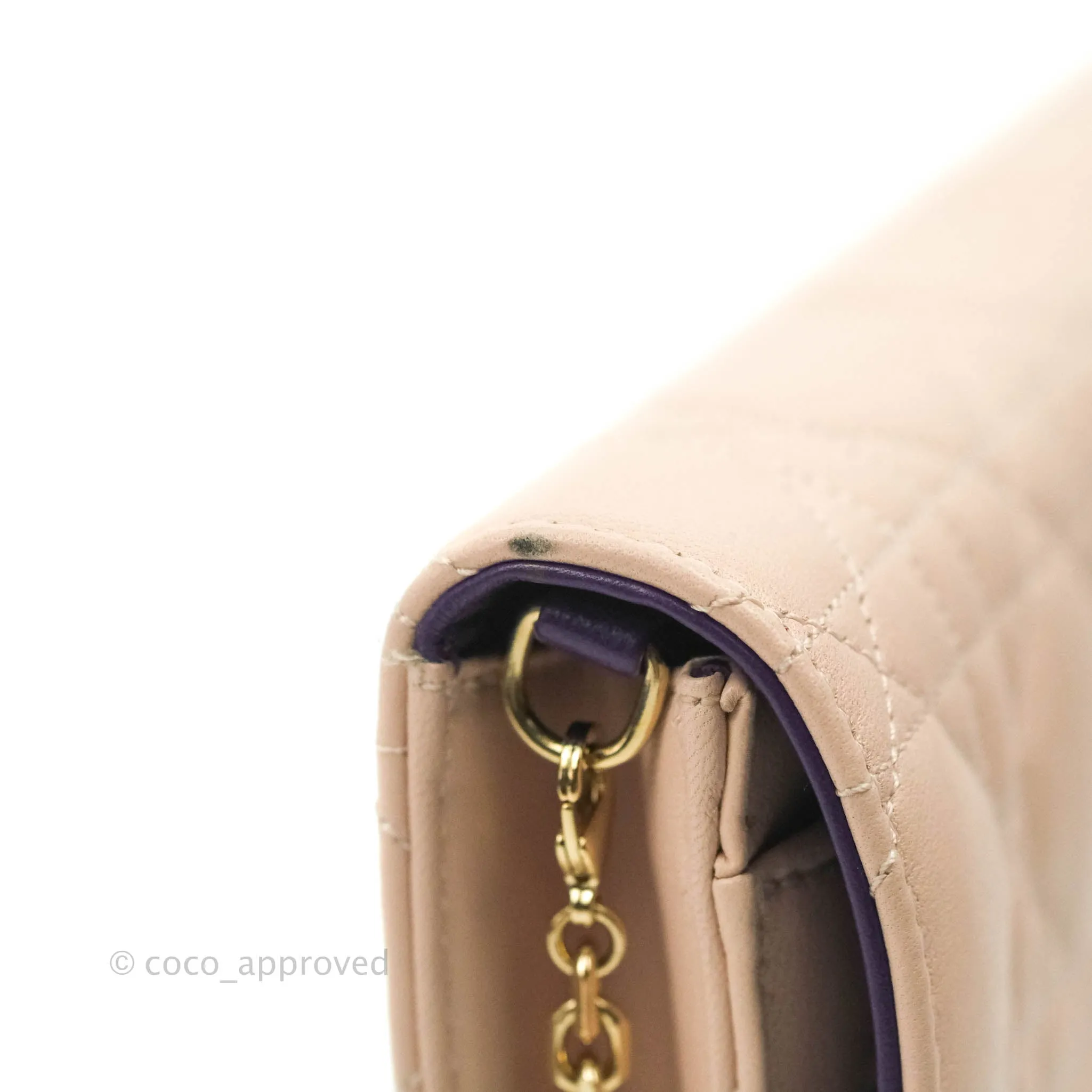 Christian Dior Miss Dior WOC Cannage Pink Lambskin Gold Hardware