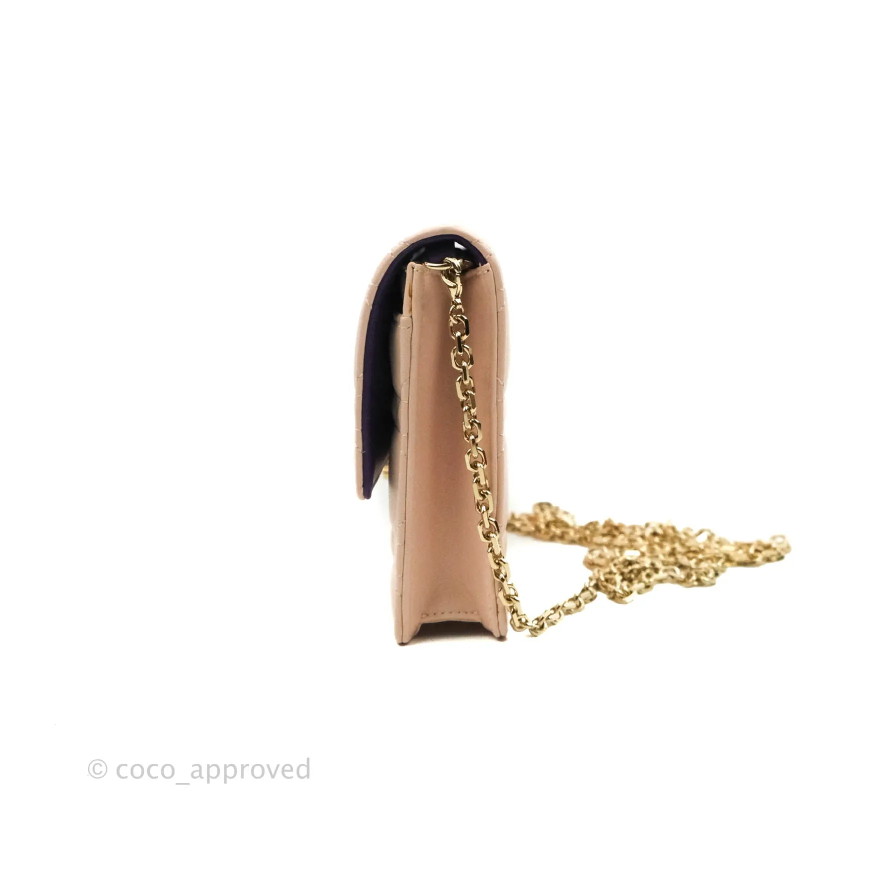 Christian Dior Miss Dior WOC Cannage Pink Lambskin Gold Hardware