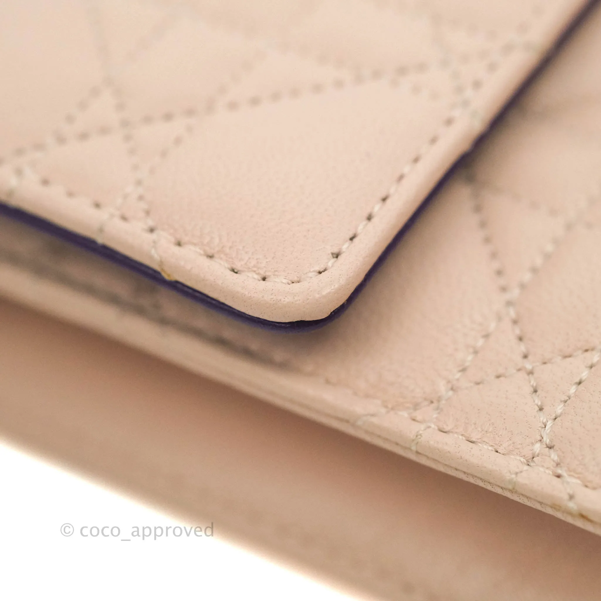 Christian Dior Miss Dior WOC Cannage Pink Lambskin Gold Hardware