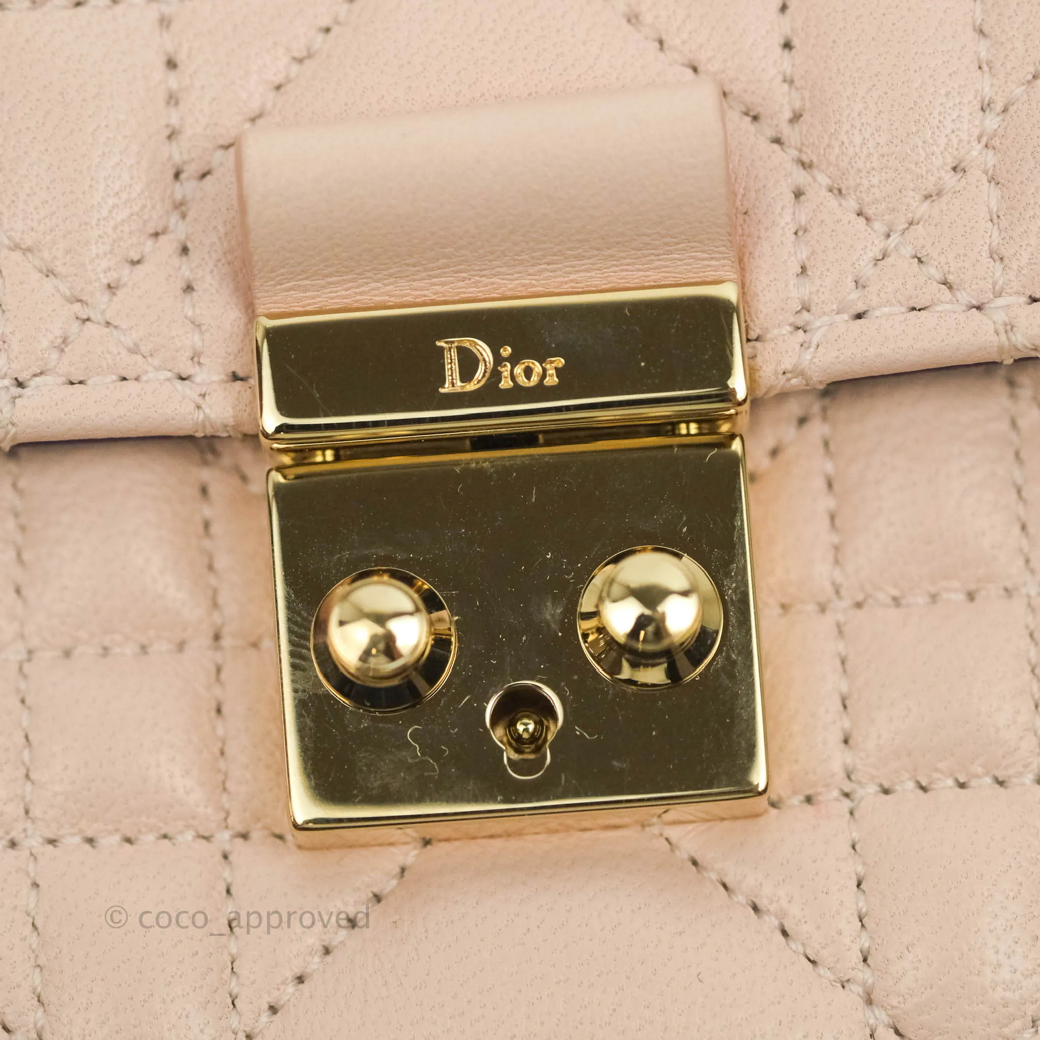 Christian Dior Miss Dior WOC Cannage Pink Lambskin Gold Hardware
