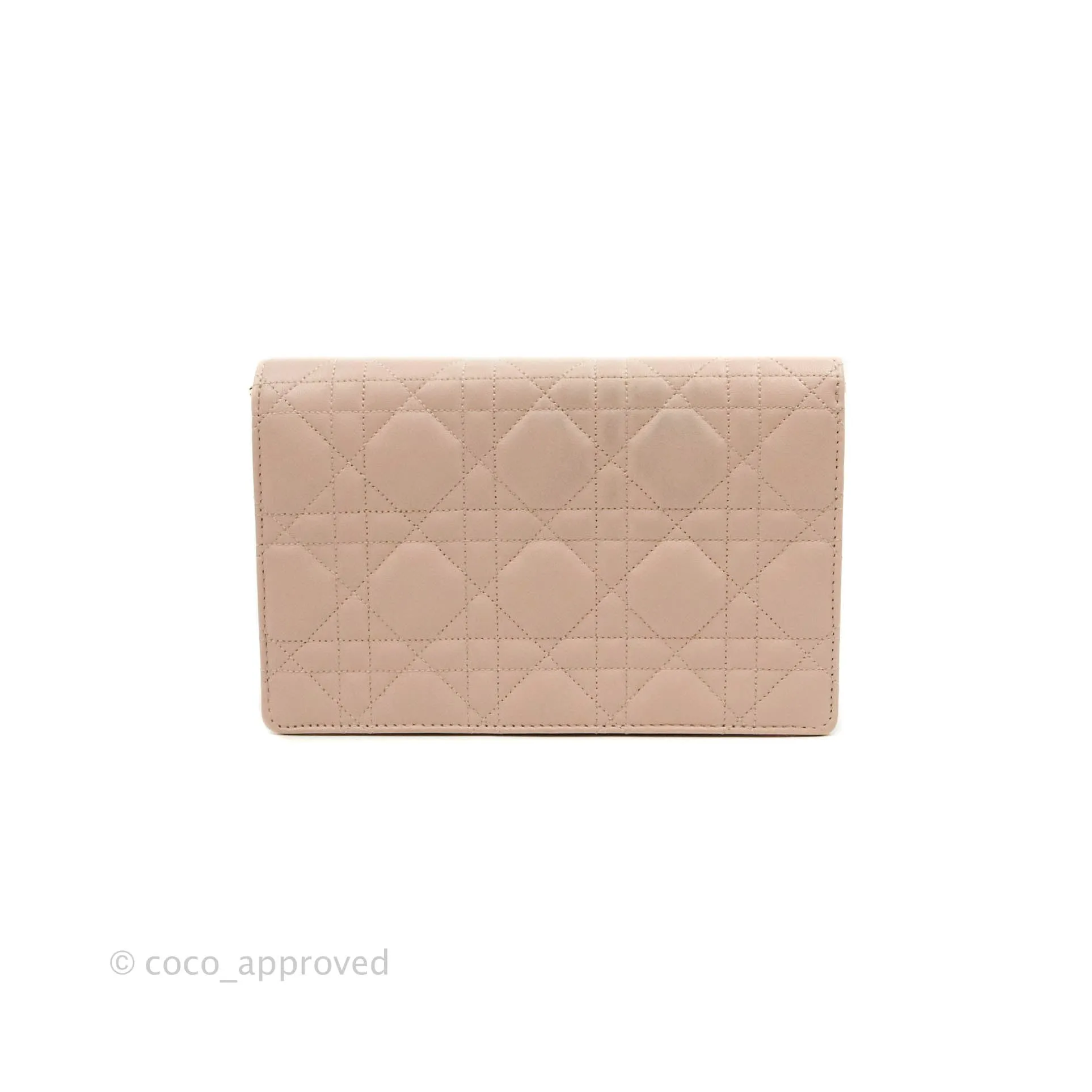 Christian Dior Miss Dior WOC Cannage Pink Lambskin Gold Hardware